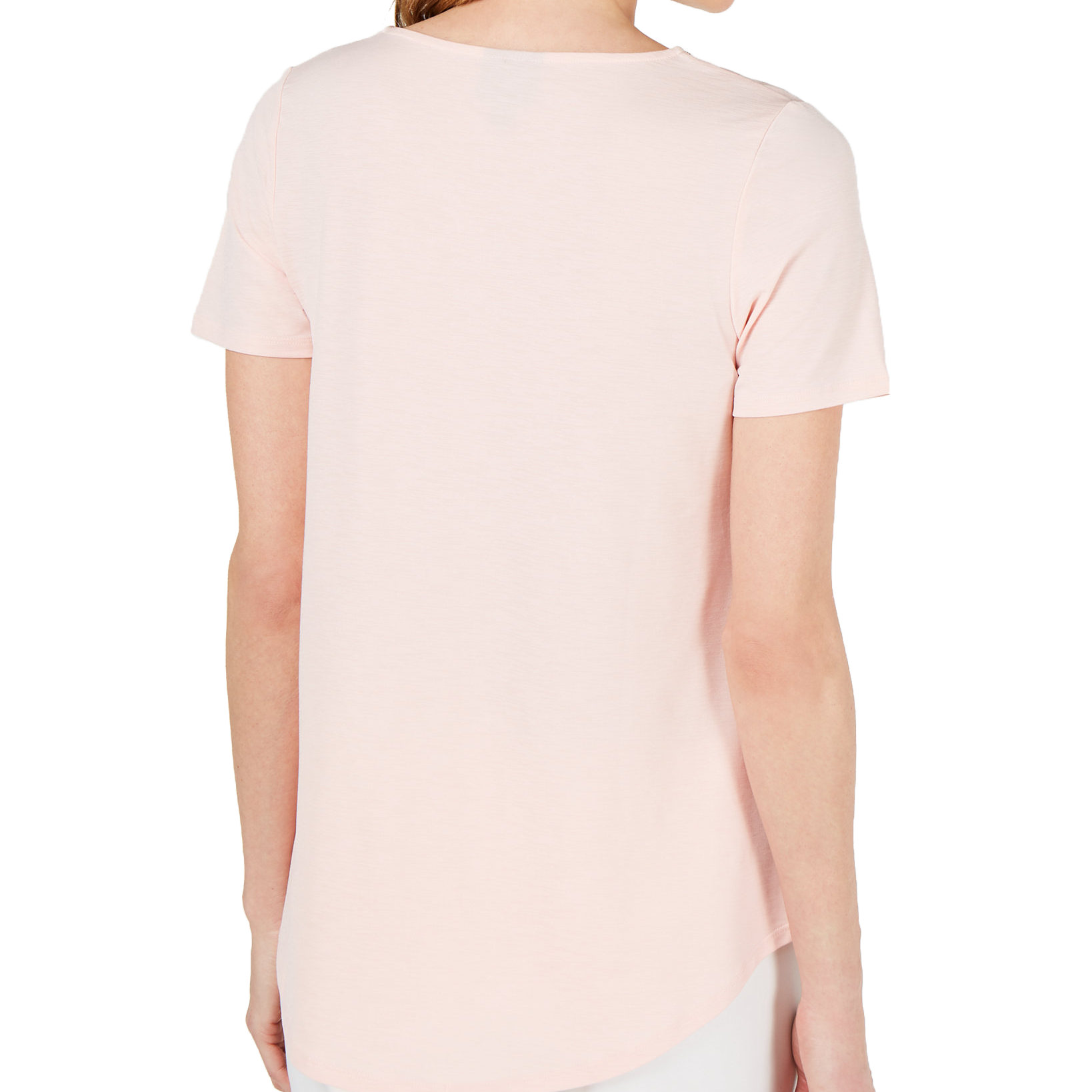 JM Collection Women Metallic Trim Keyhole Top