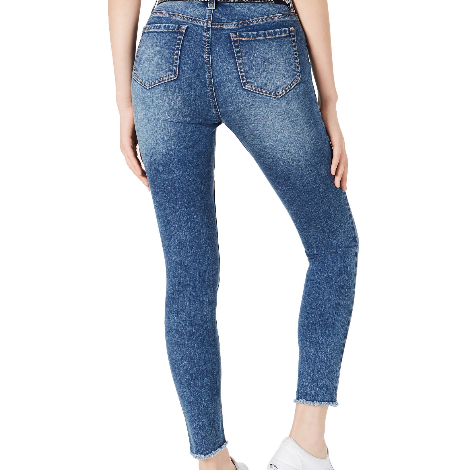 Dollhouse Women Ripped Skinny Jeans With Belt