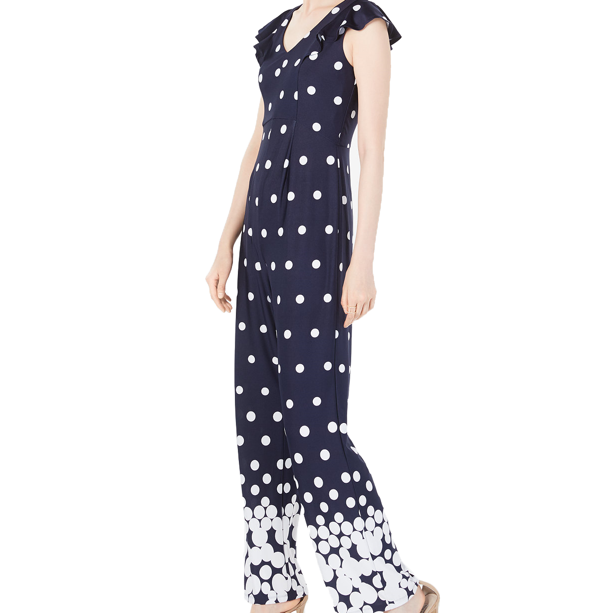 NY Collection Women Petite Flutter Sleeve Jumpsuit