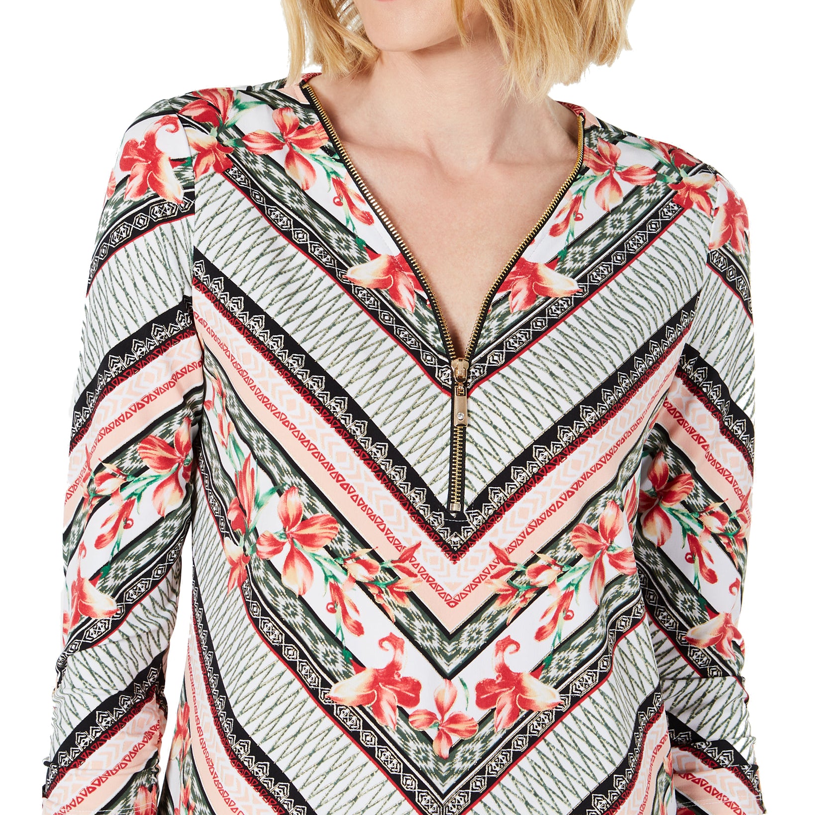 JM Collection Women Zip Neck Tunic