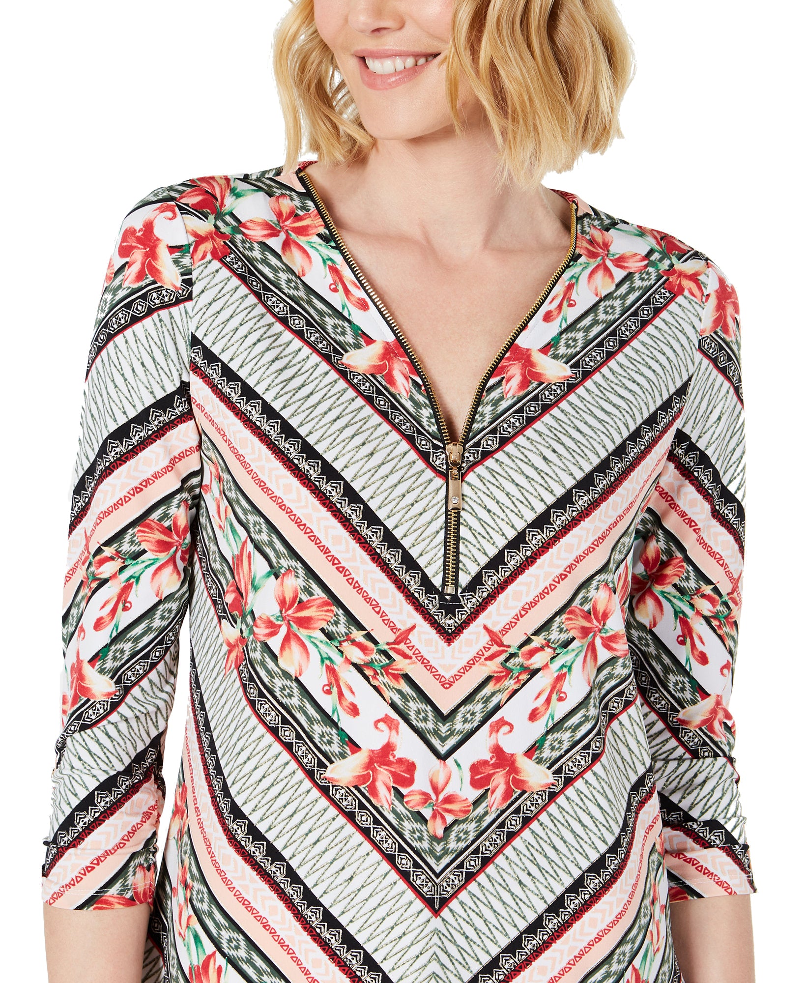 JM Collection Women Zip Neck Tunic