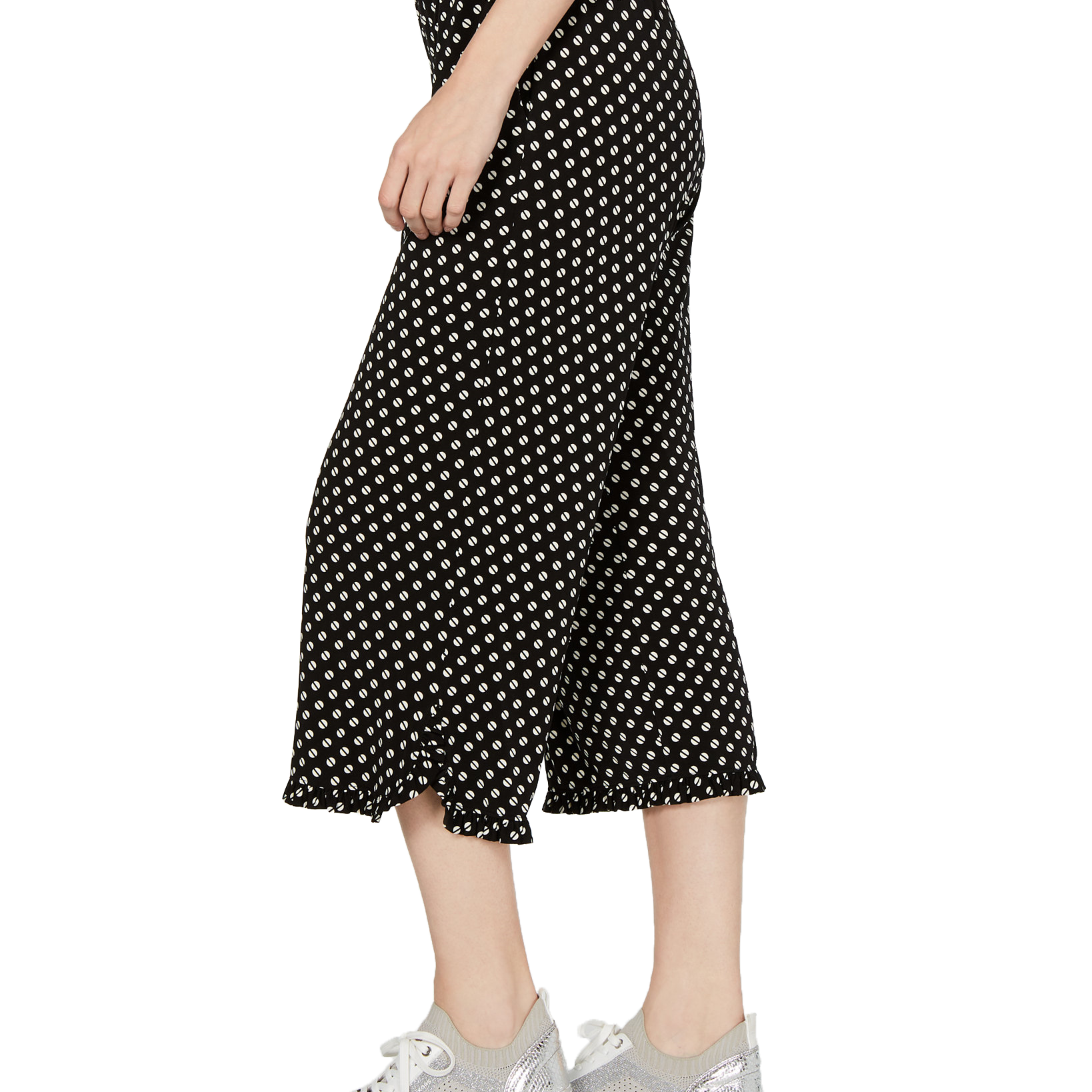 MICHAEL Michael Kors Women Printed Ruffle Hem Cropped Pants