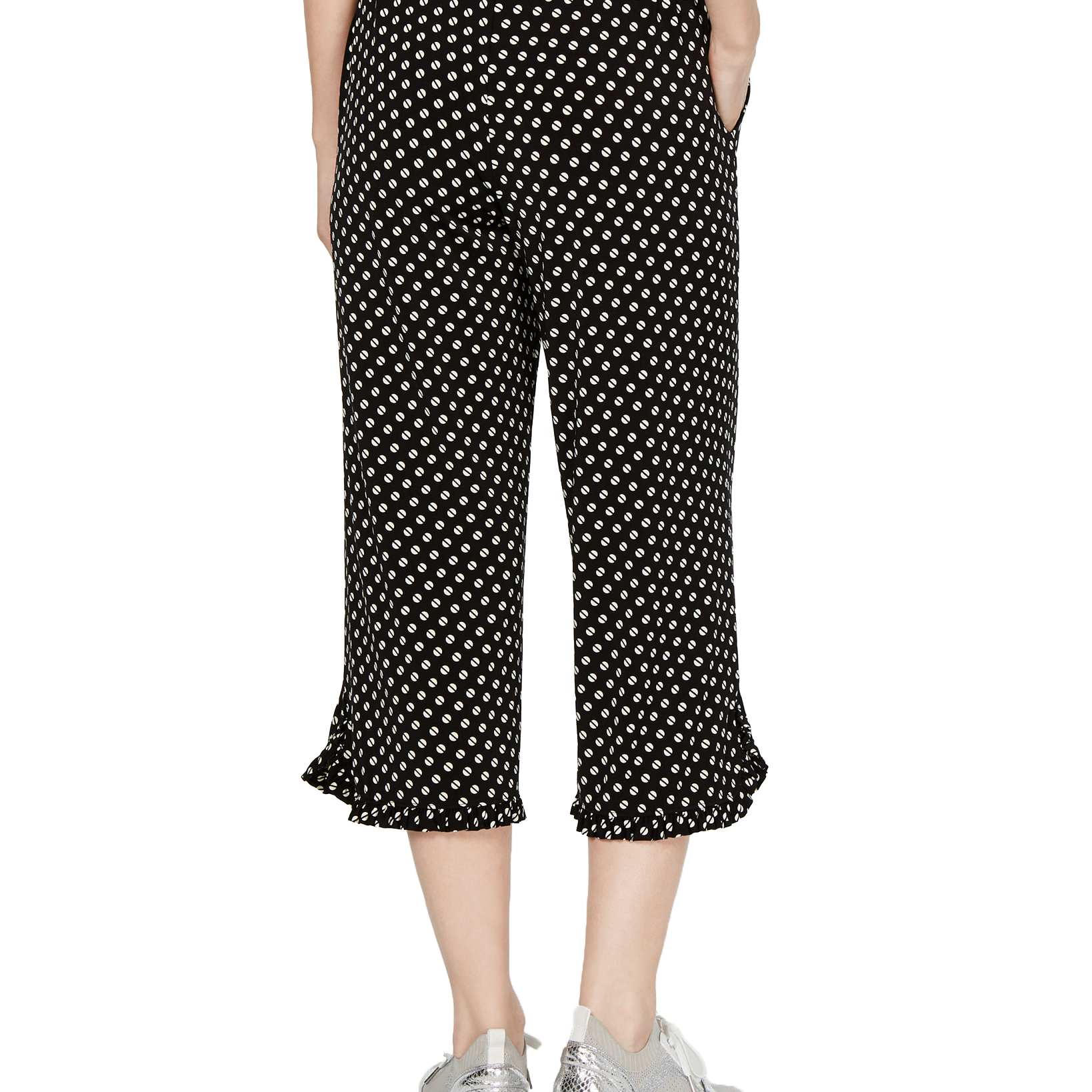 MICHAEL Michael Kors Women Printed Ruffle Hem Cropped Pants