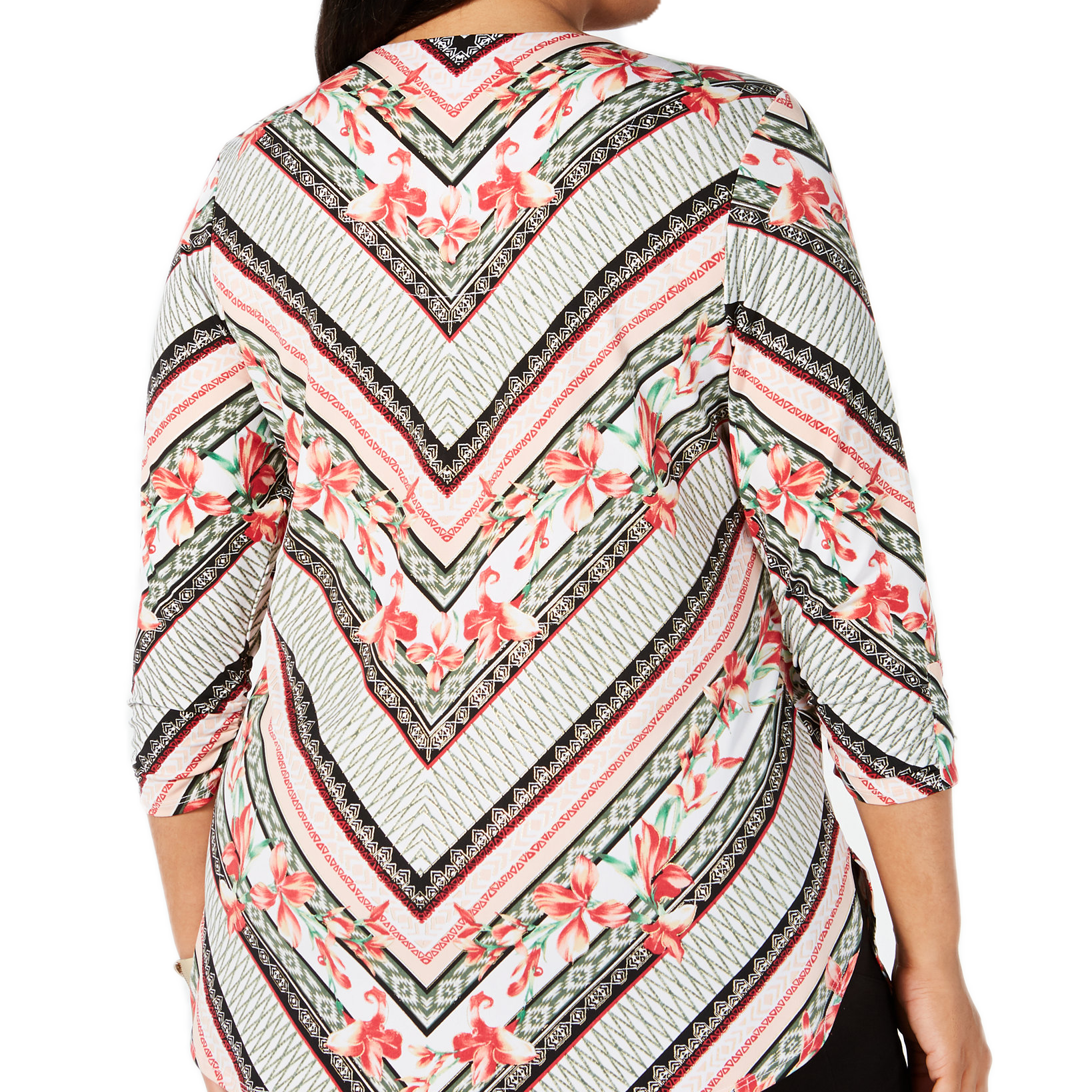 JM Collection Women Plus Zip Neck Tunic