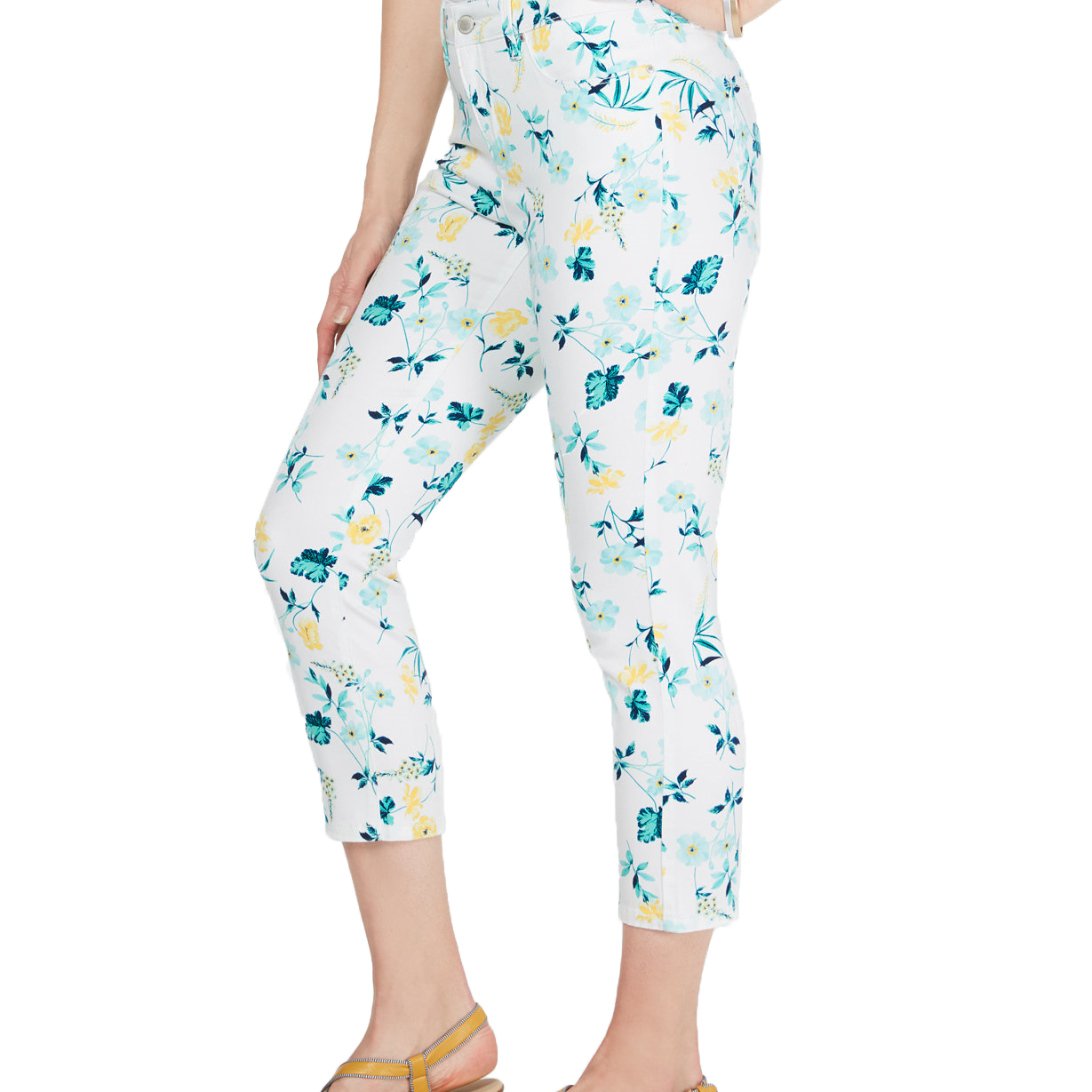 Charter Club Women Petite Tummy Control Floral Capri Jeans