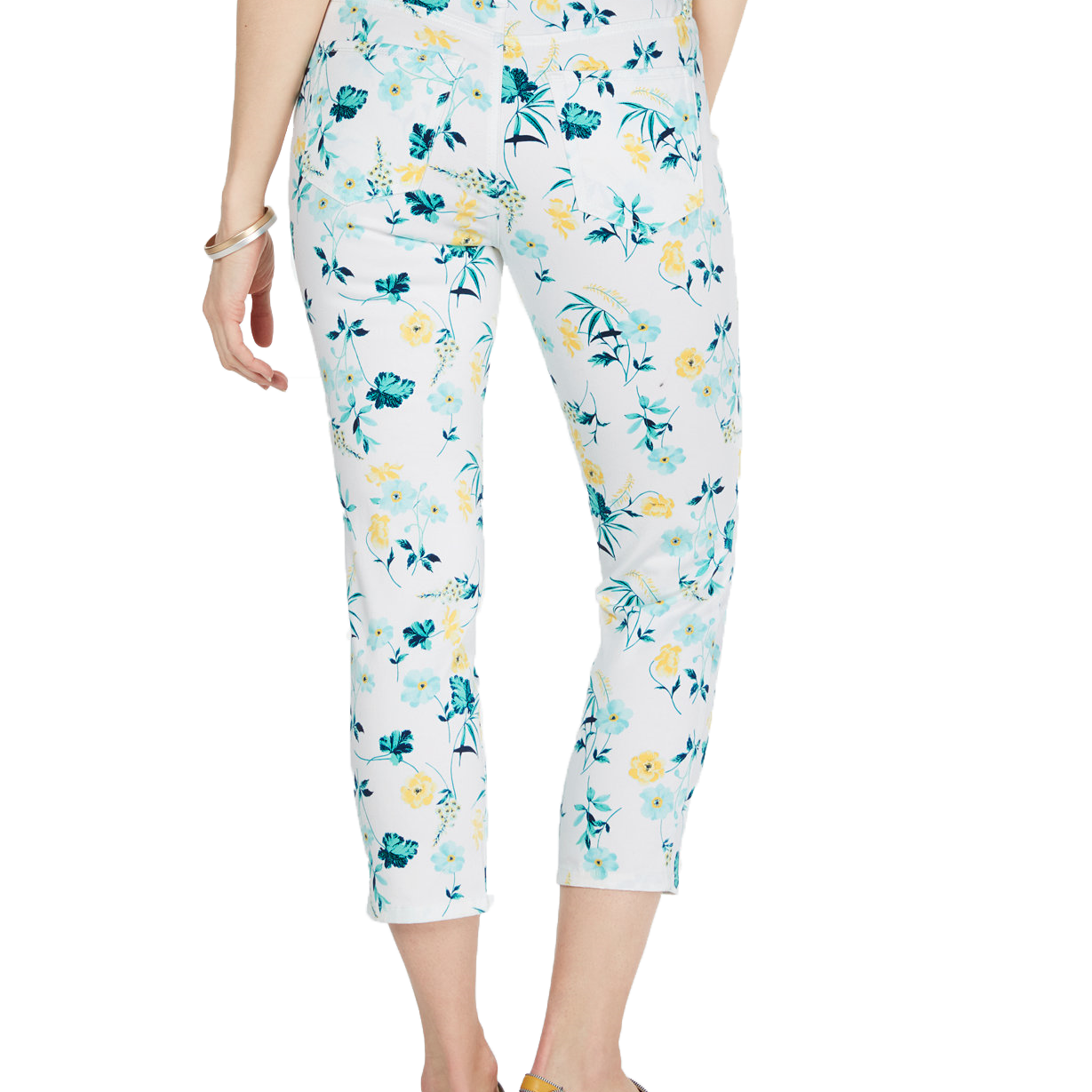 Charter Club Women Petite Tummy Control Floral Capri Jeans