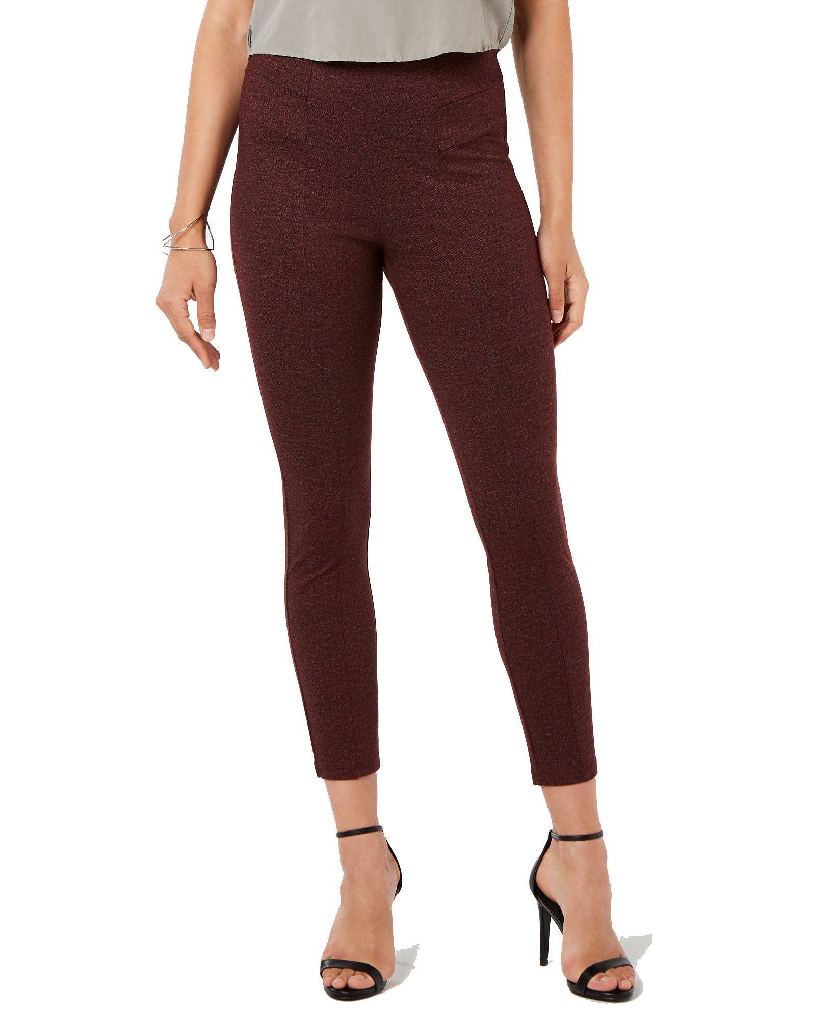Hue Women Tweed High Waist Knit Leggings Sangria
