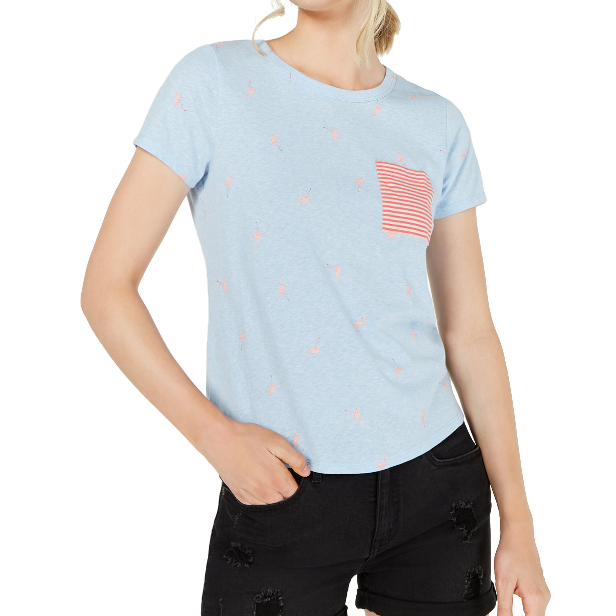 Self Esteem Women Allover Print T Shirt Heather Blue