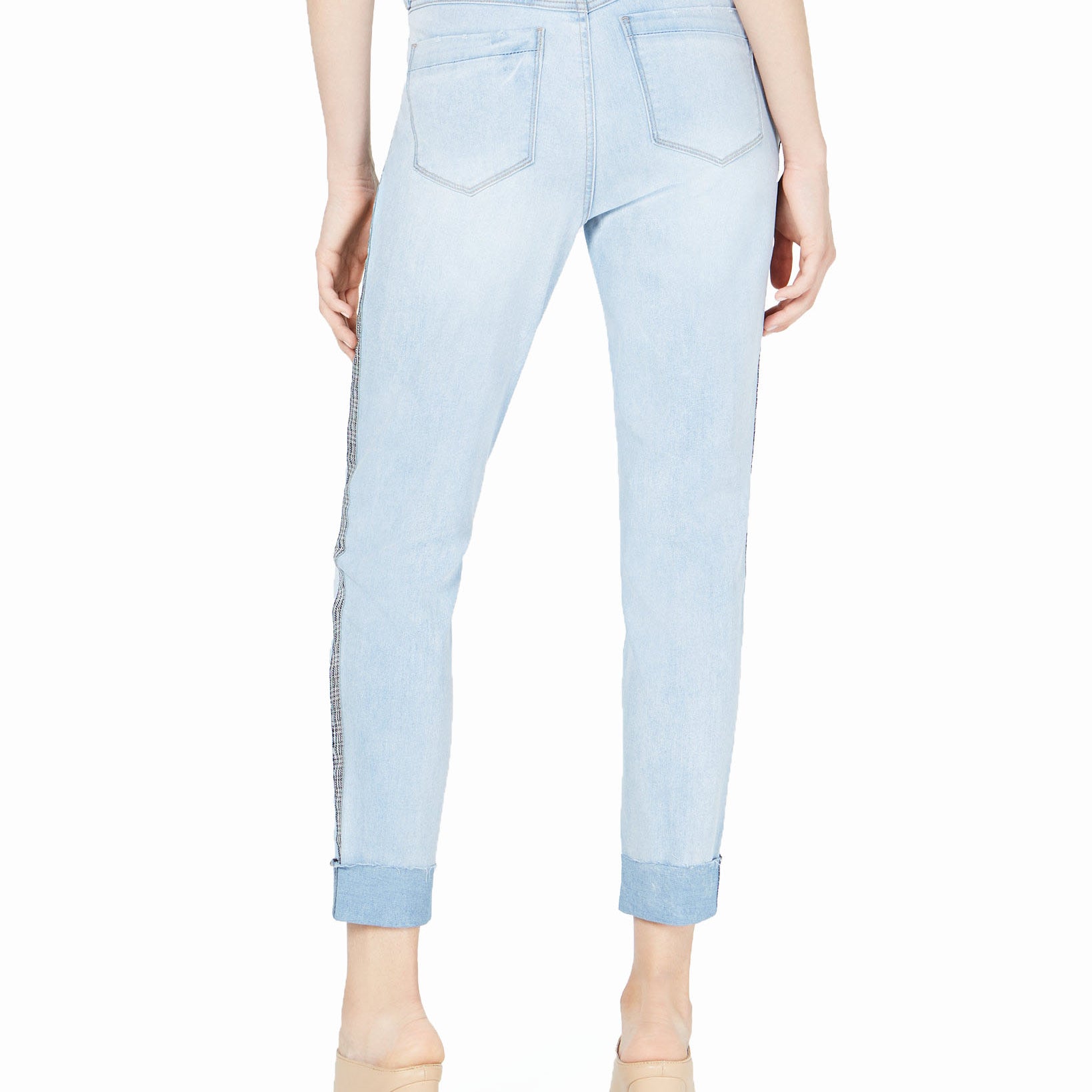 Rewash Women Ripped Herringbone Contrast Skinny Jeans