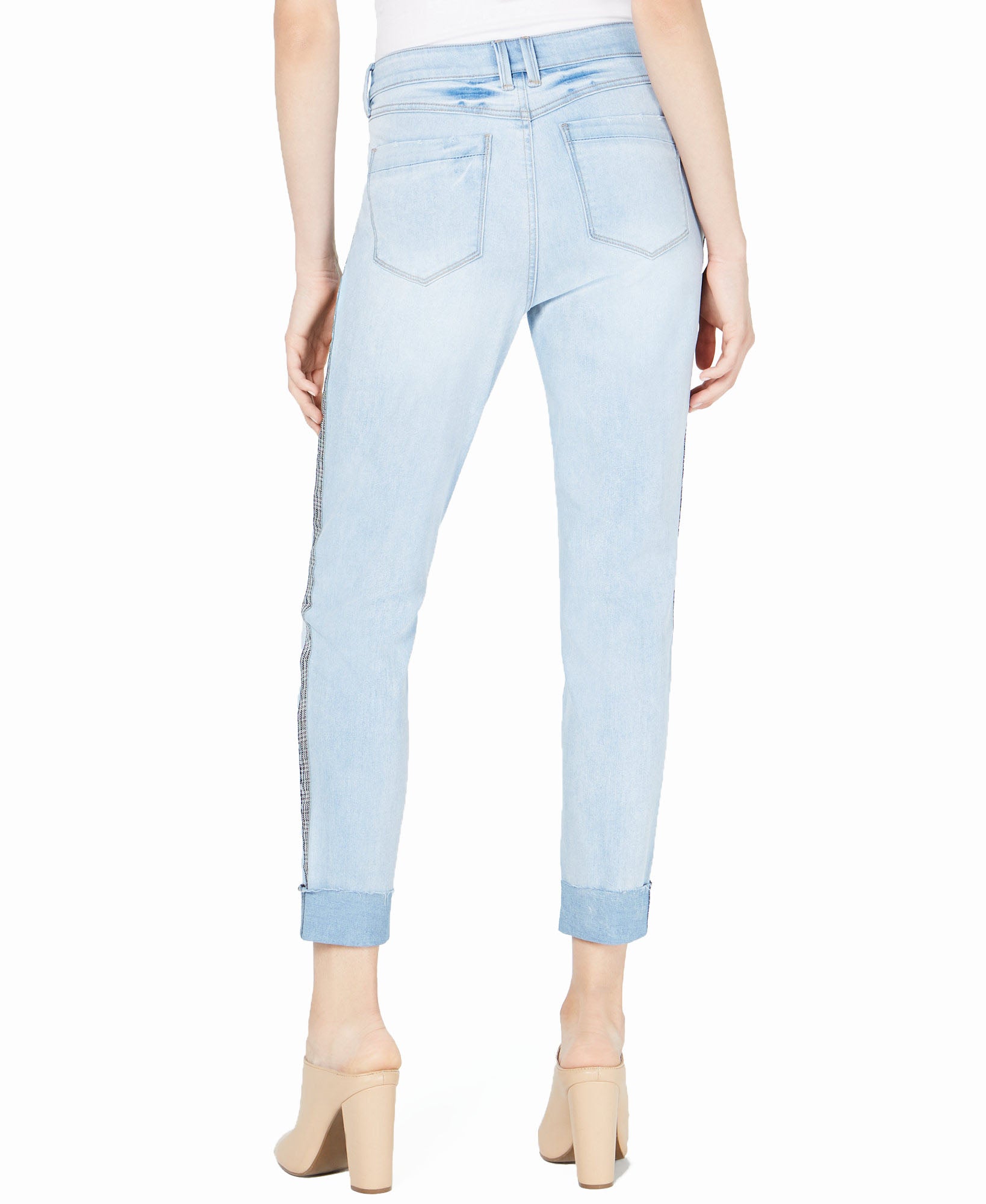 Rewash Women Ripped Herringbone Contrast Skinny Jeans