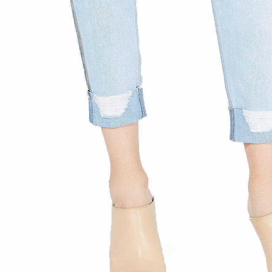 Rewash Women Ripped Herringbone Contrast Skinny Jeans