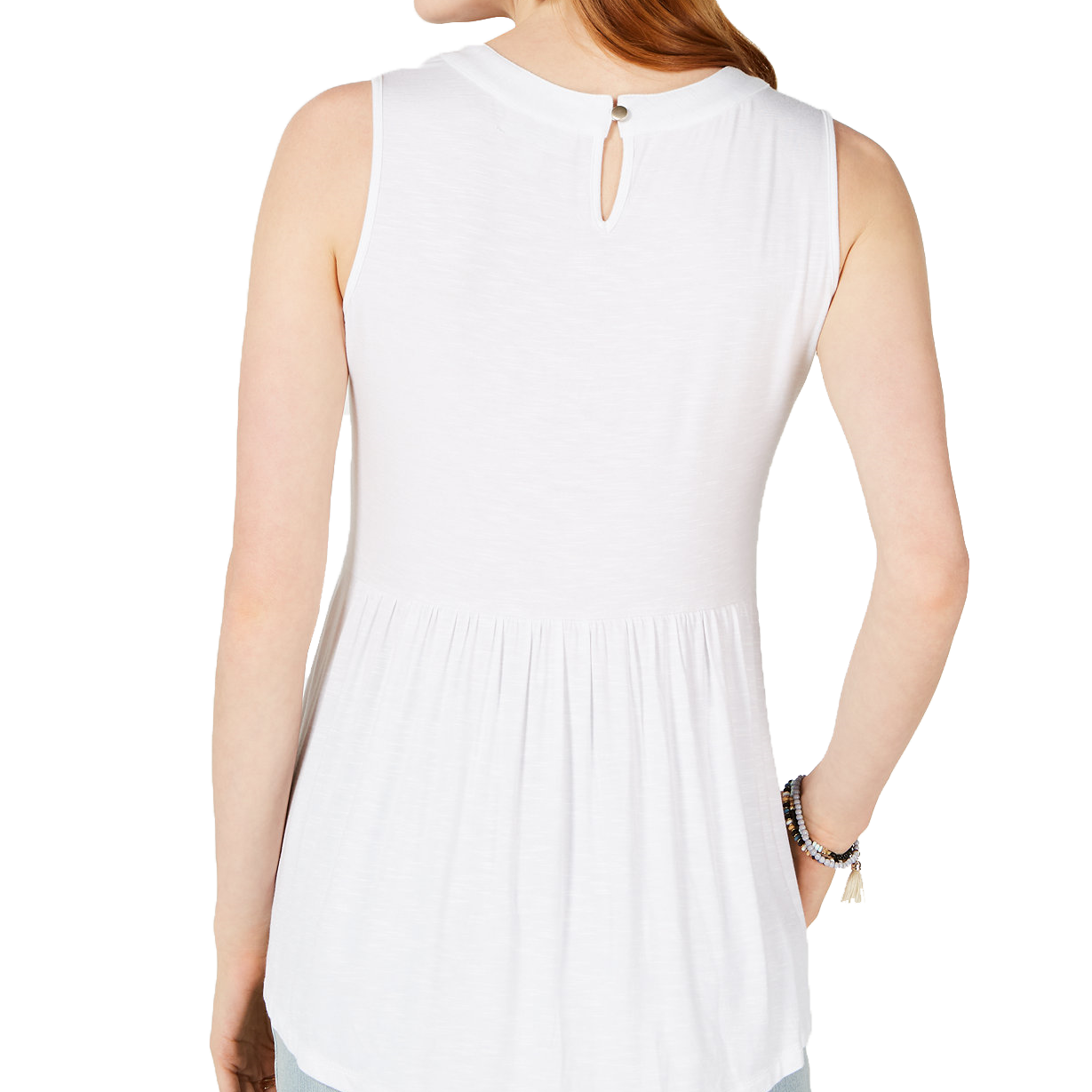 Style & Co Women Petite Sleeveless Embroidered Swing Top