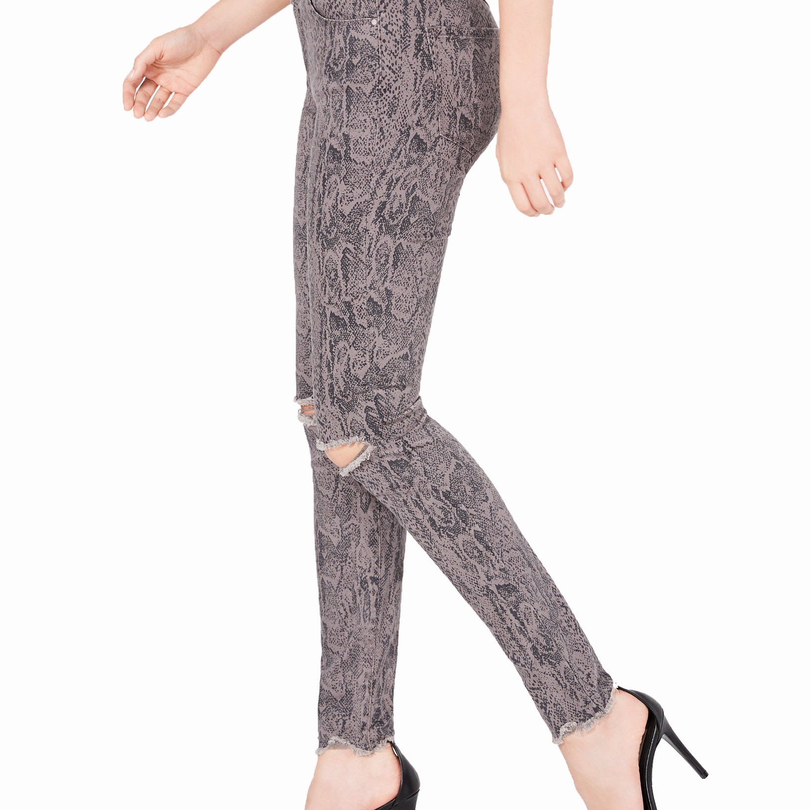 Rewash Women Stevie Ripped Printed Skinny Jeans