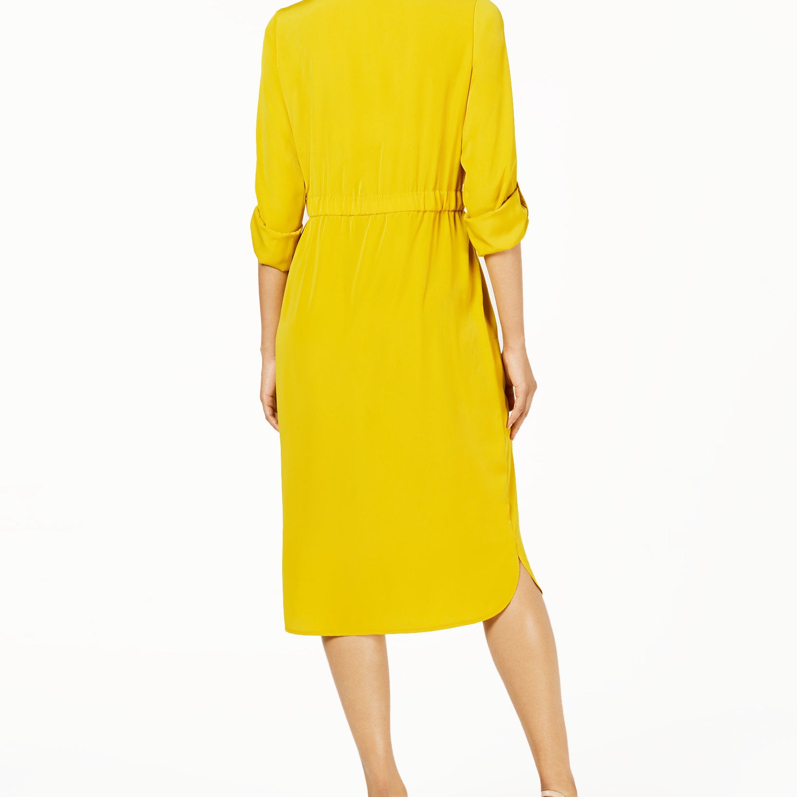 Alfani Women Petite 3 4 Sleeve Belted Shirtdress