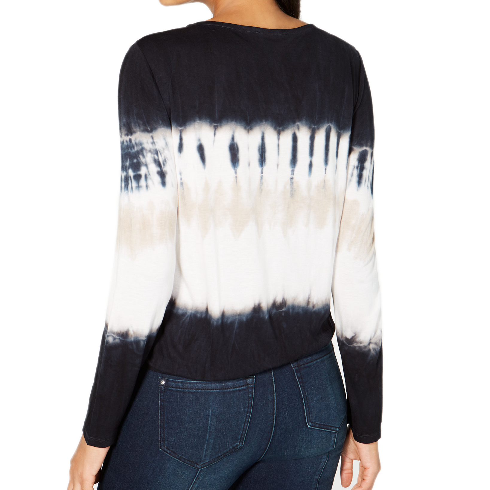 INC International Concepts Women Petite Tie Dye Surplice Top