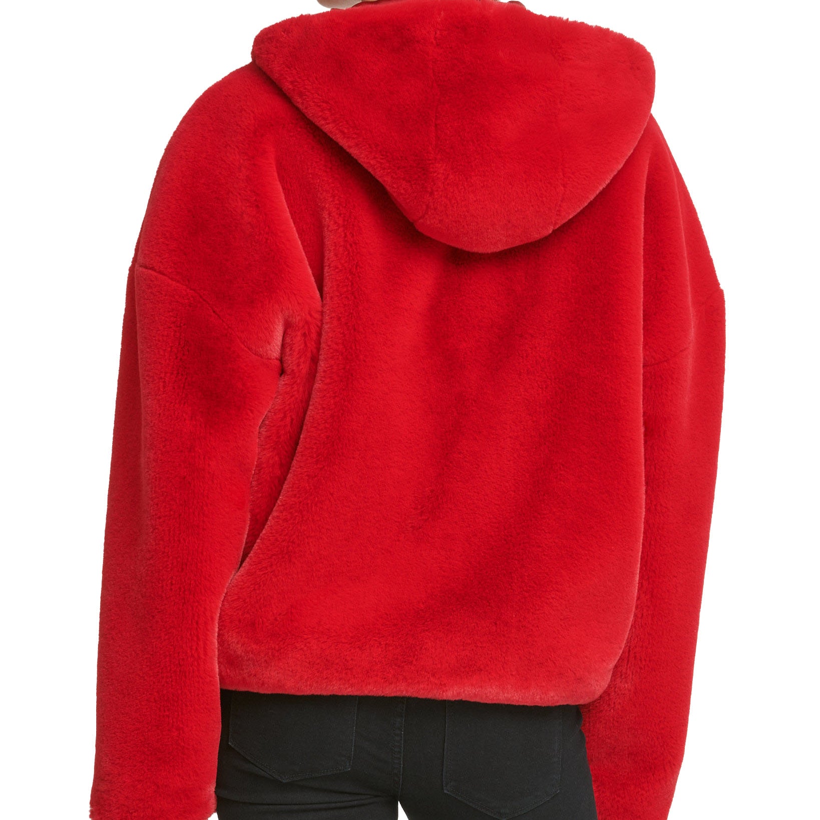 DKNY Women Hooded Faux Fur Jacket
