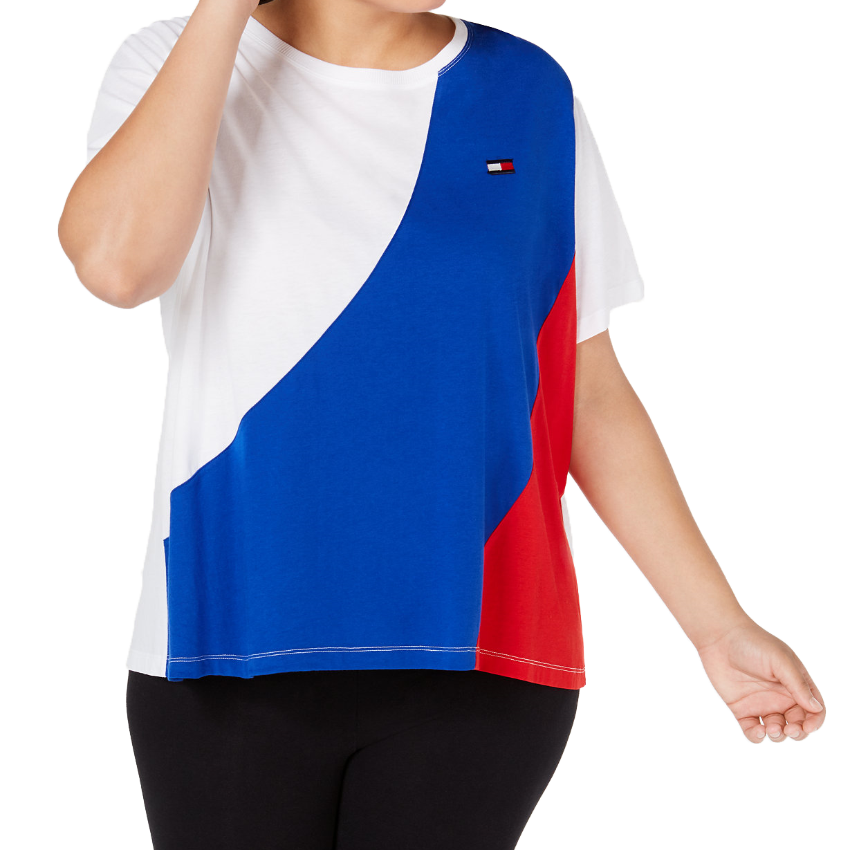 Tommy Hilfiger Sport Women Plus Colorblocked T Shirt Heritage Combo