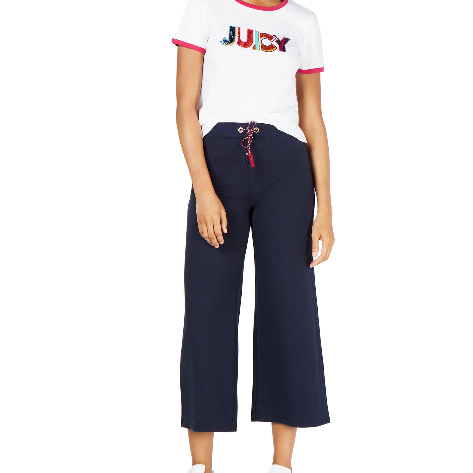 Juicy Couture Women Cotton Sequin Graphic T Shirt