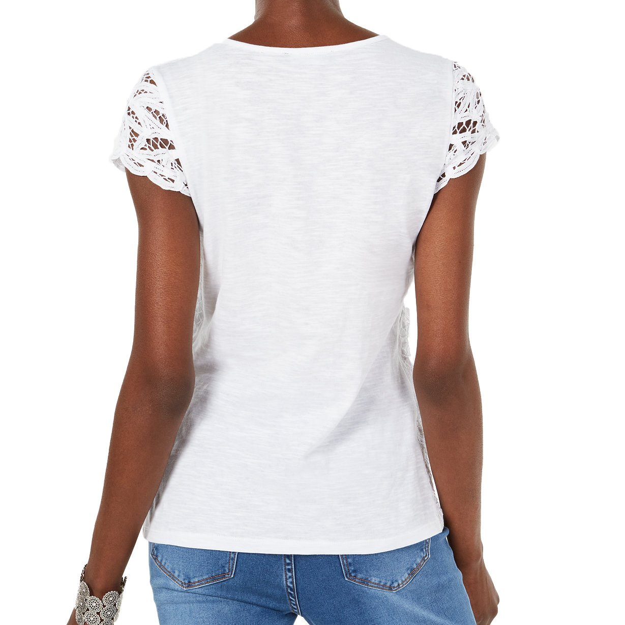 INC International Concepts Women Petite Cotton Lace Top