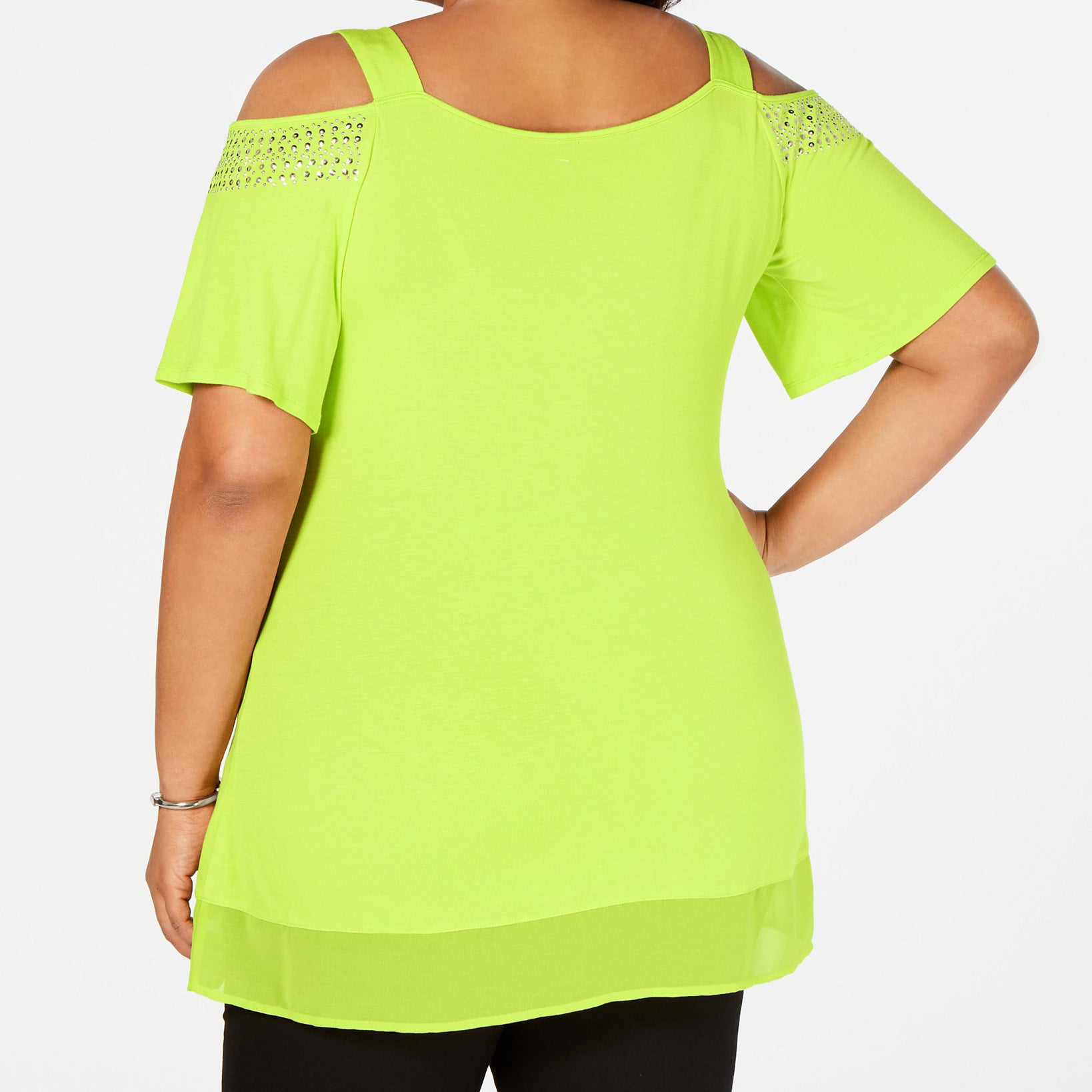 Belldini Women Plus Cold Shoulder Top