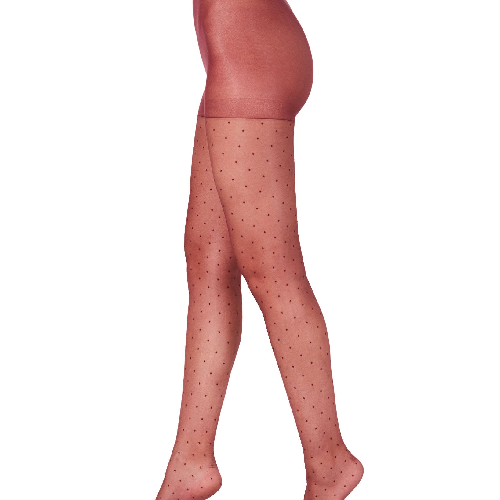 INC International Concepts Women Swiss Dot Tights Burgundy