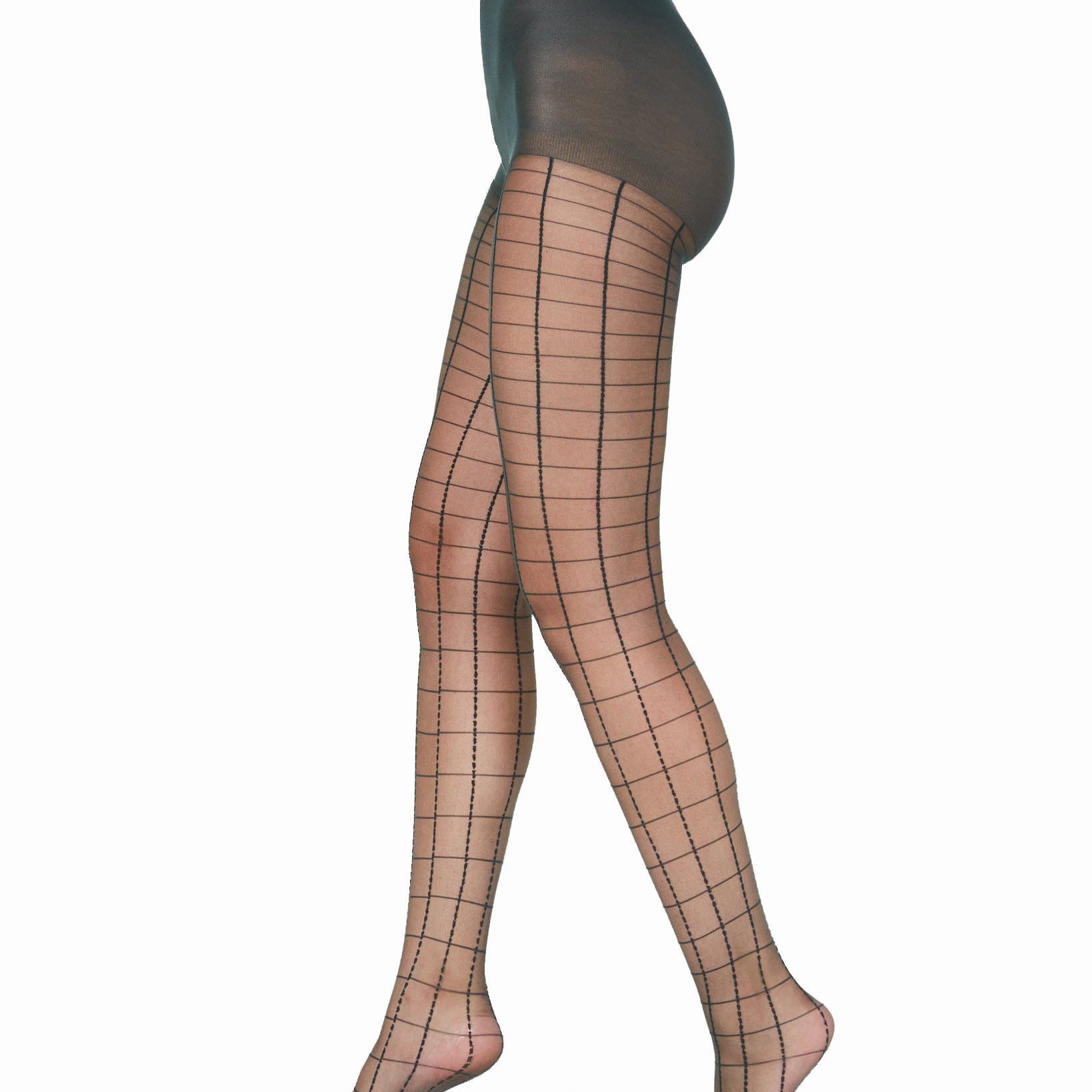 INC International Concepts Women Green Windowpane Tights Green