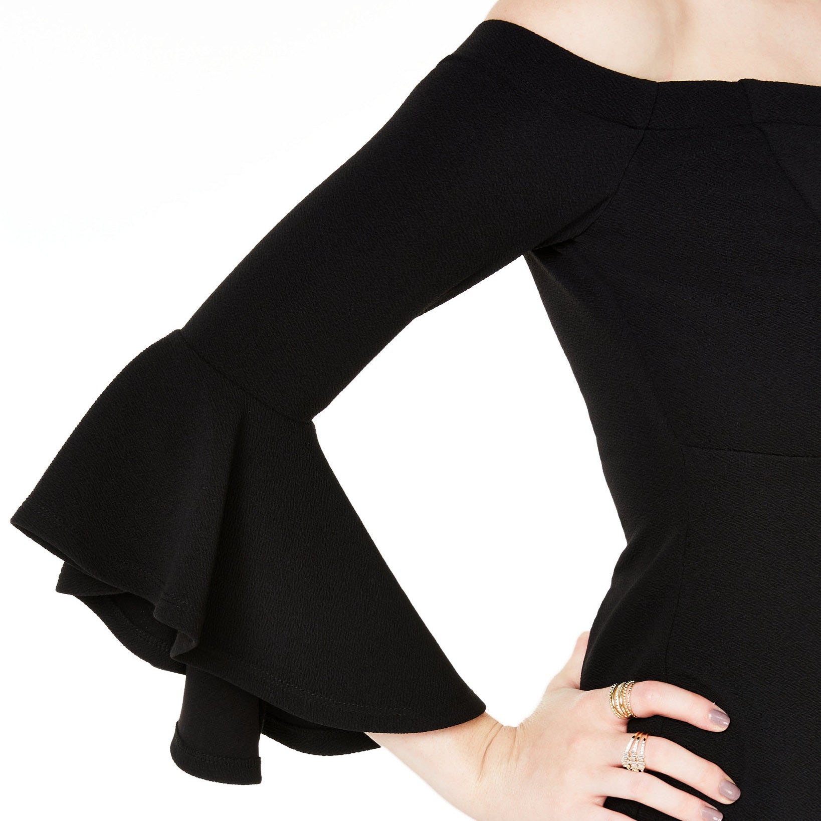 Teeze Me Ruffle Sleeve Off The Shoulder Dress