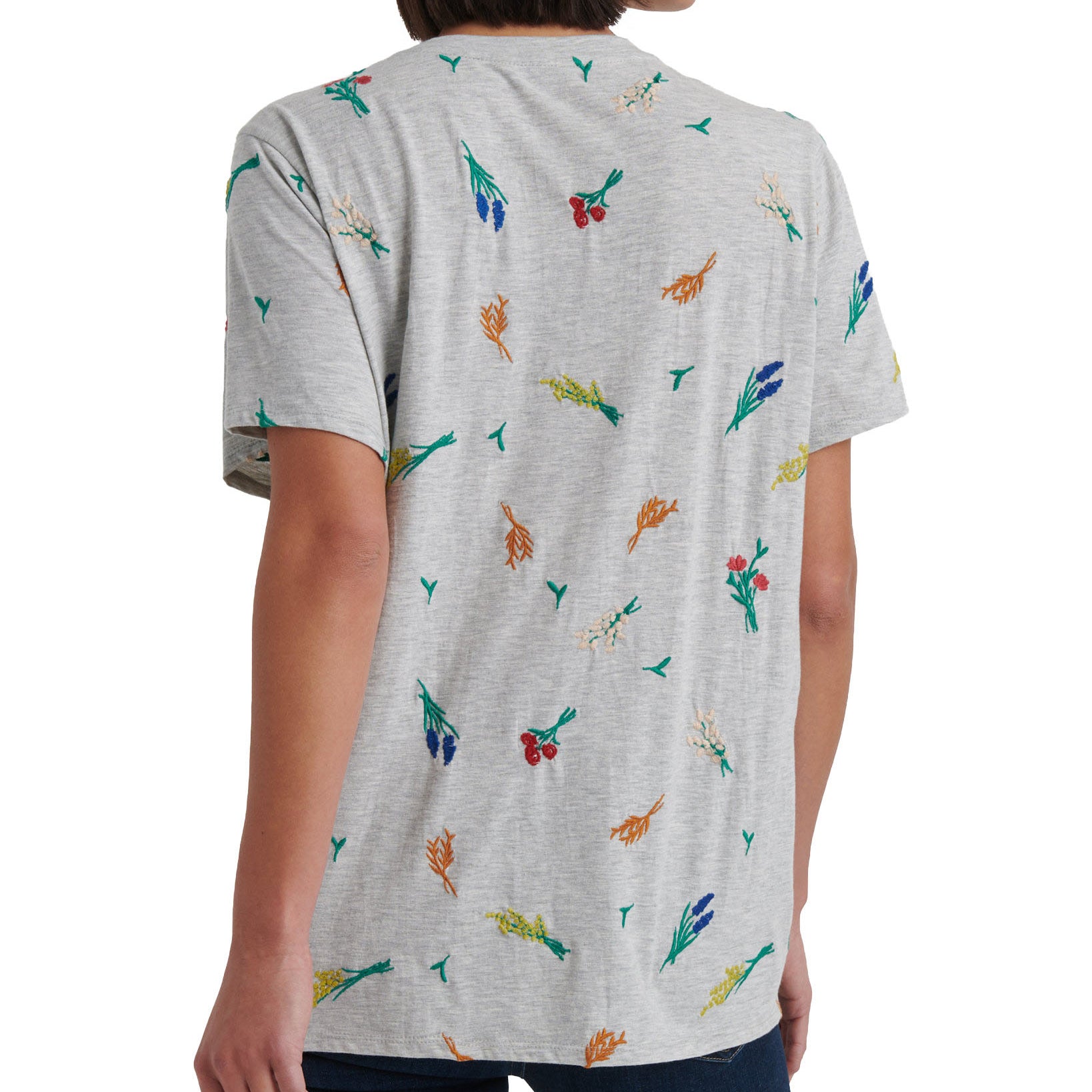 Lucky Brand Women Embroidered Floral T Shirt