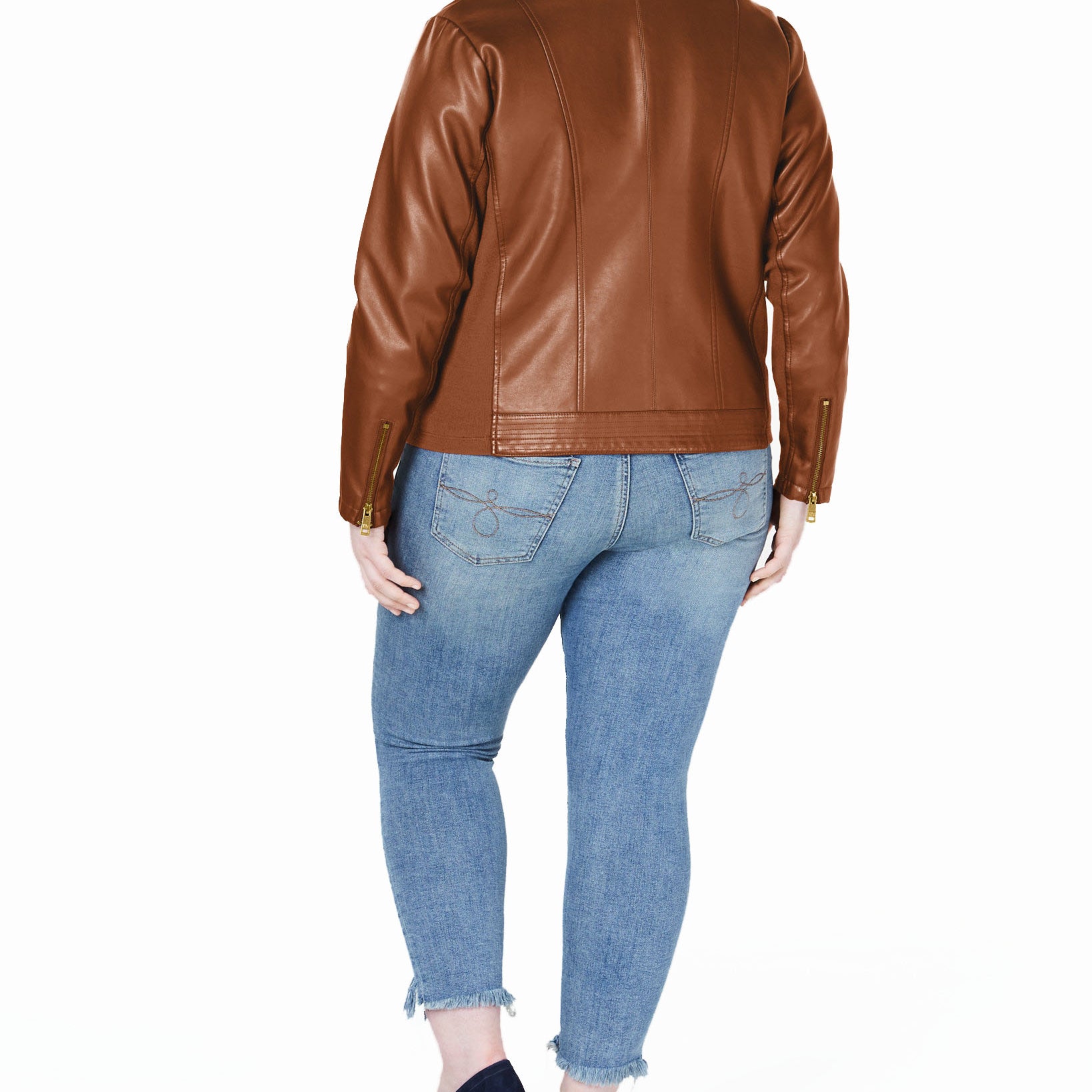 Kenneth Cole Women Plus Faux Leather Jacket