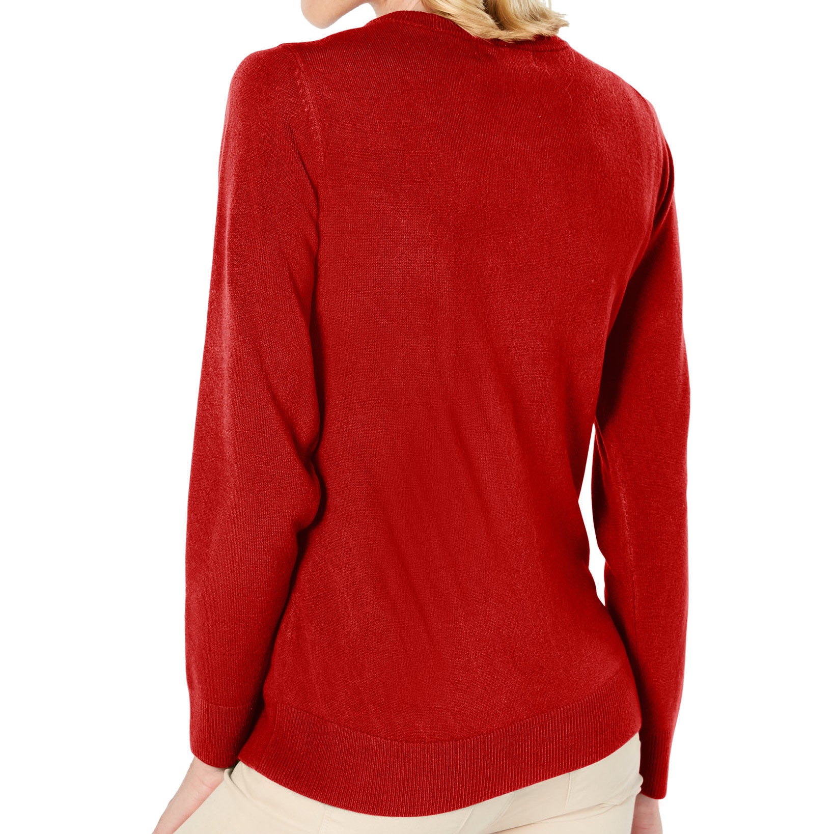 Karen Scott Women Petite Button Shoulder Sweater