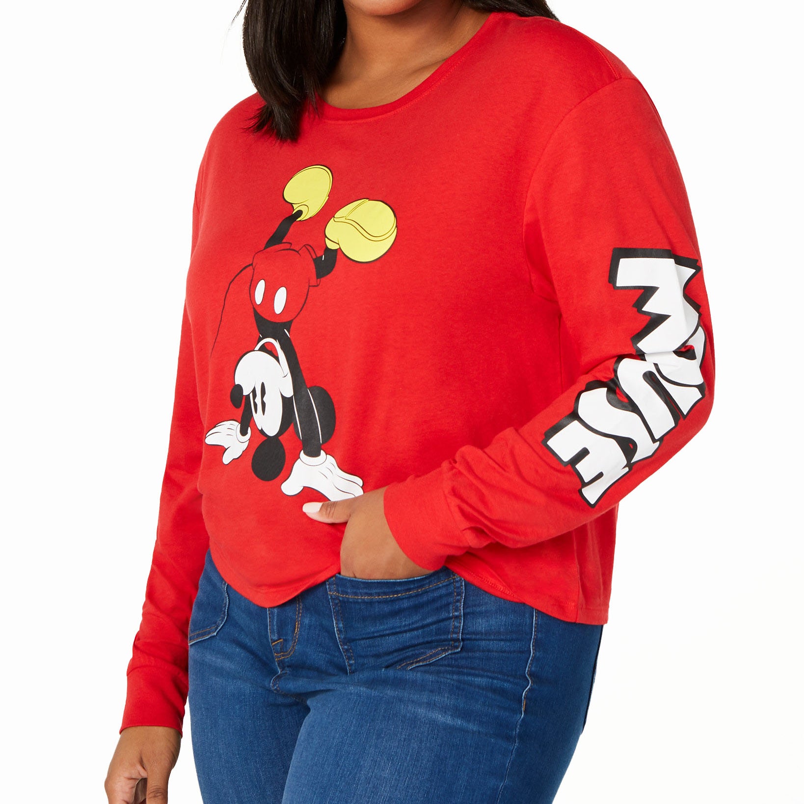 Love Tribe Women Plus Trendy Mickey T Shirt Red