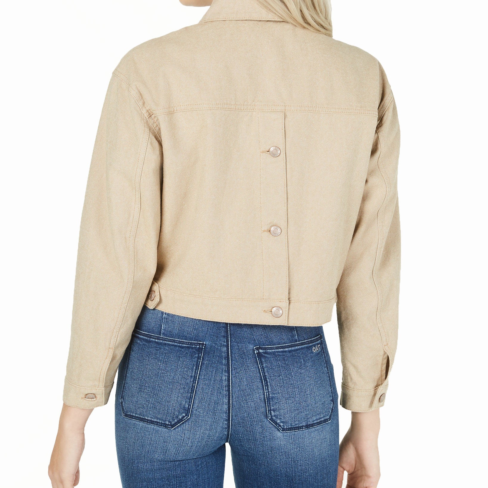 OAT Women Cotton Cropped Button Front Jacket