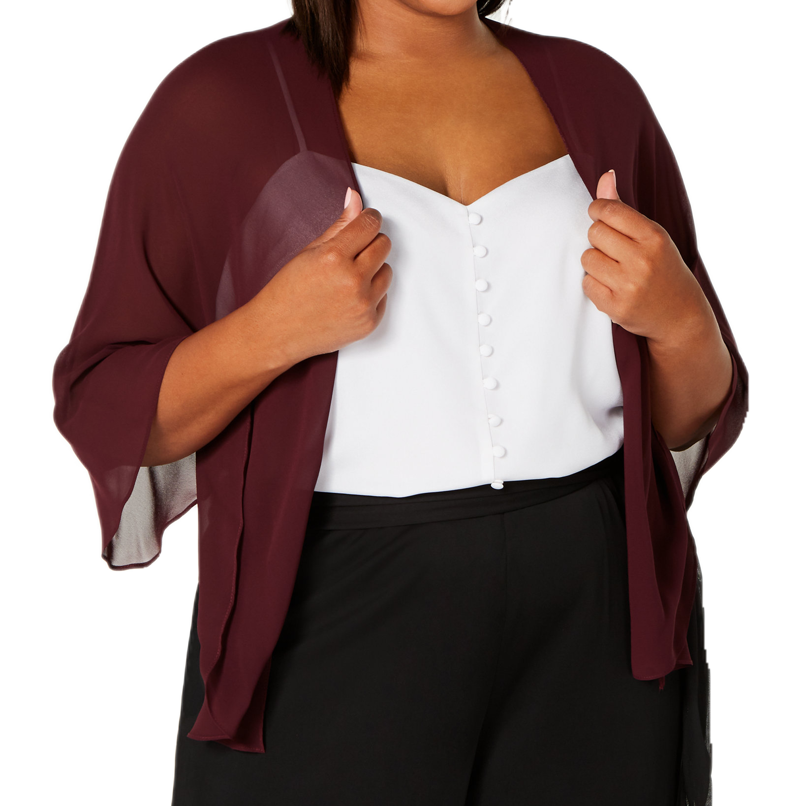 SL Fashions Women Plus Multi Wear Shawl Fig