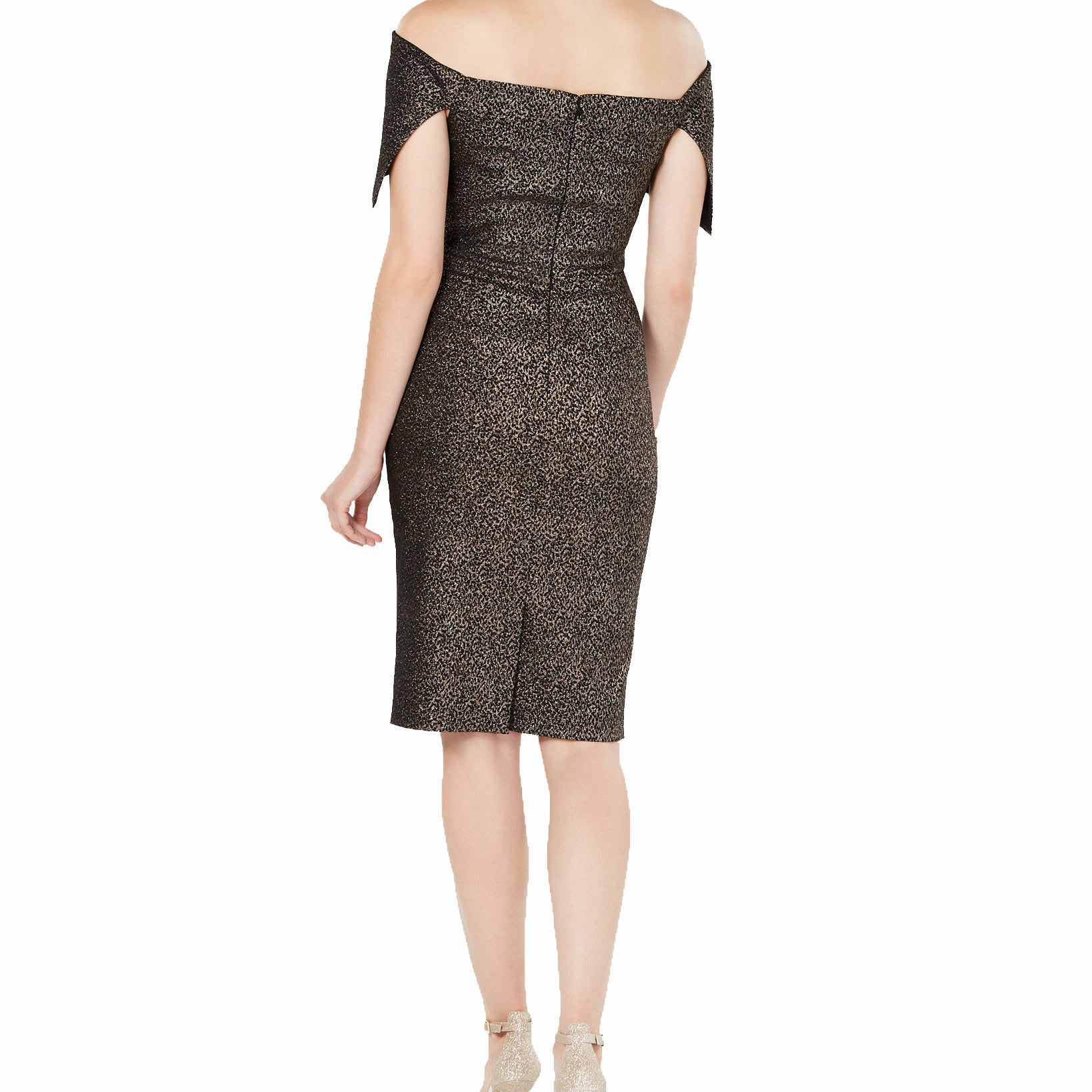 Vince Camuto Women Off The Shoulder Metallic Dress
