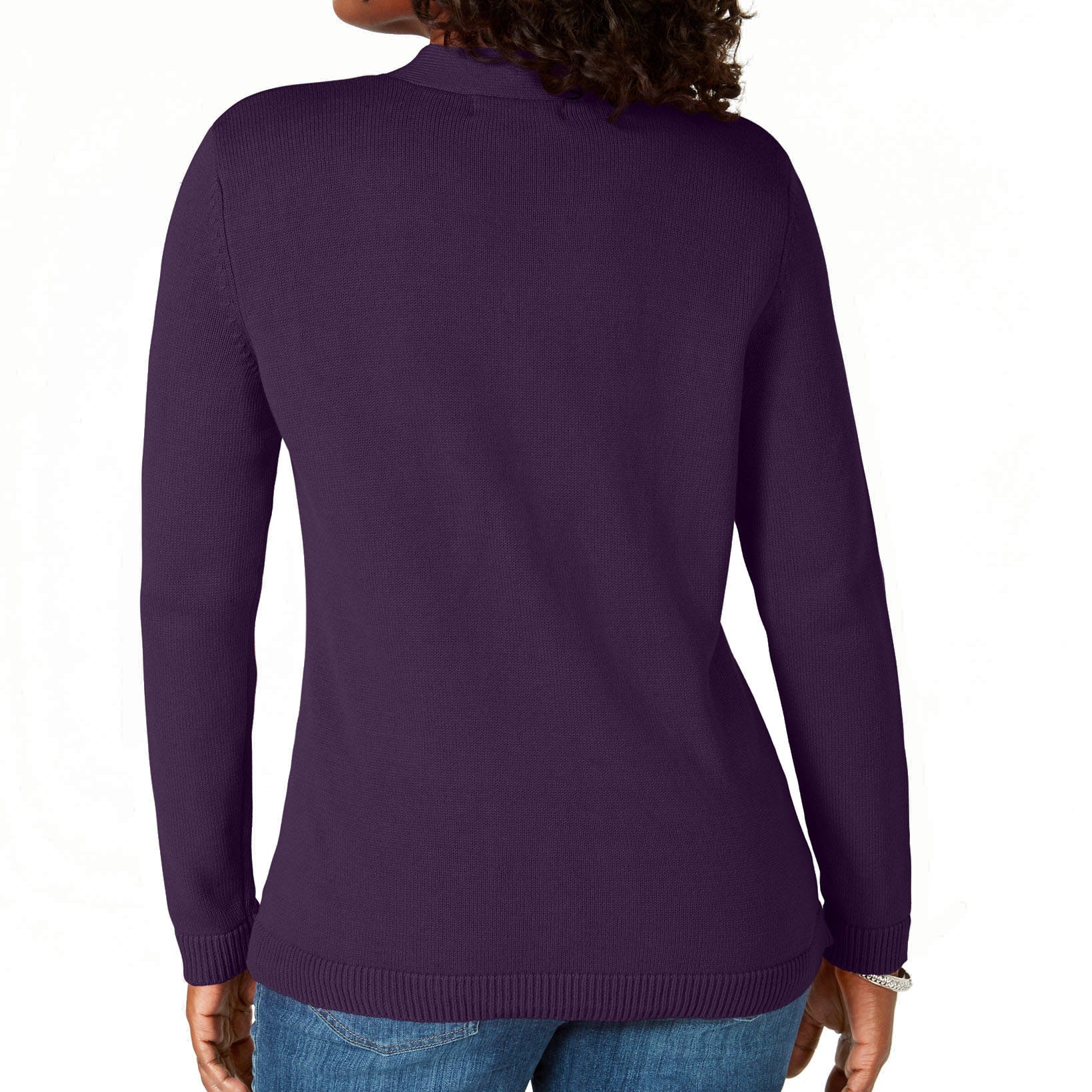 Karen Scott Women Petite Cotton Toggle Henley Sweater