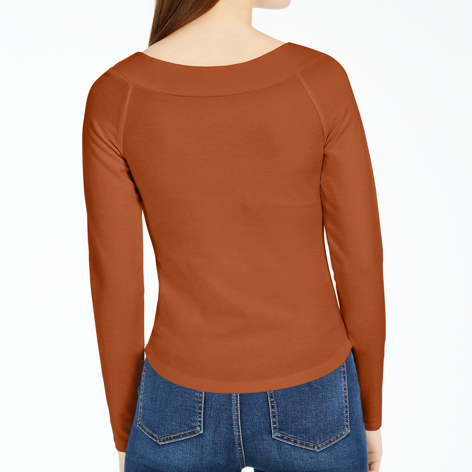 Self Esteem Women Boat Neck Ribbed Top