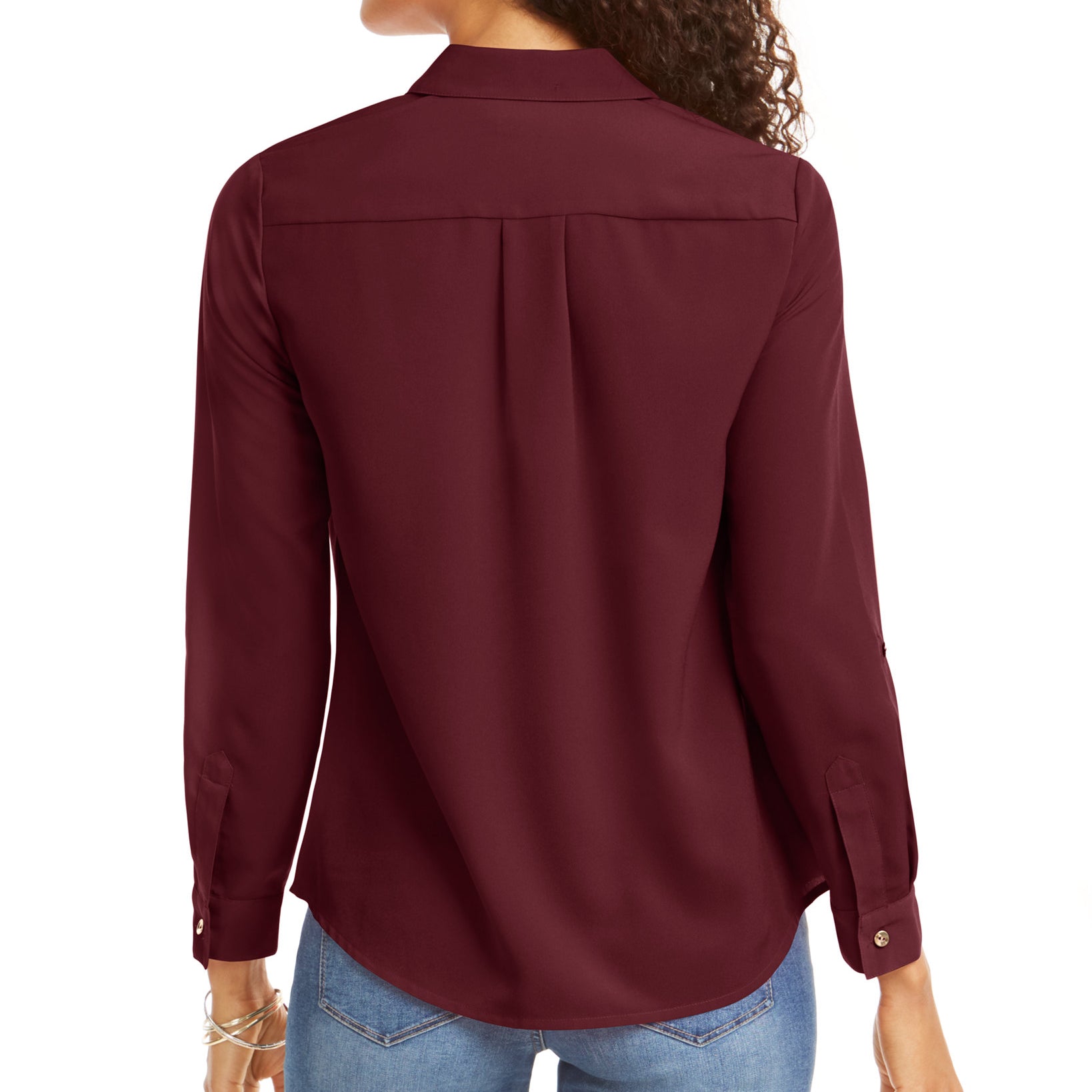 Charter Club Women Petite Solid Button Up Shirt
