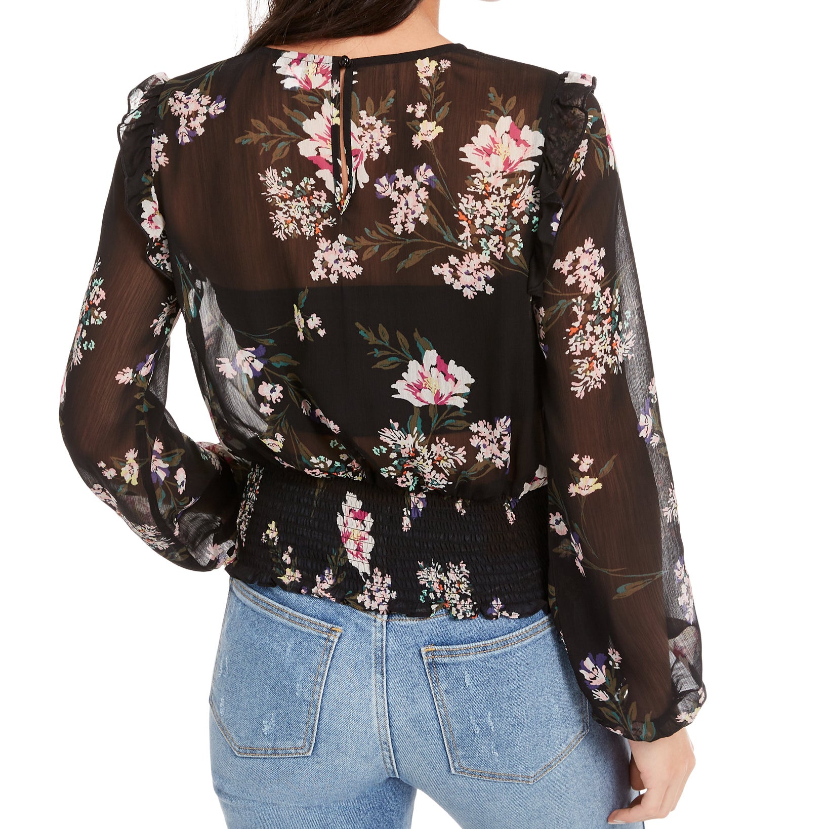 Love, Fire Women Printed Smocked Top
