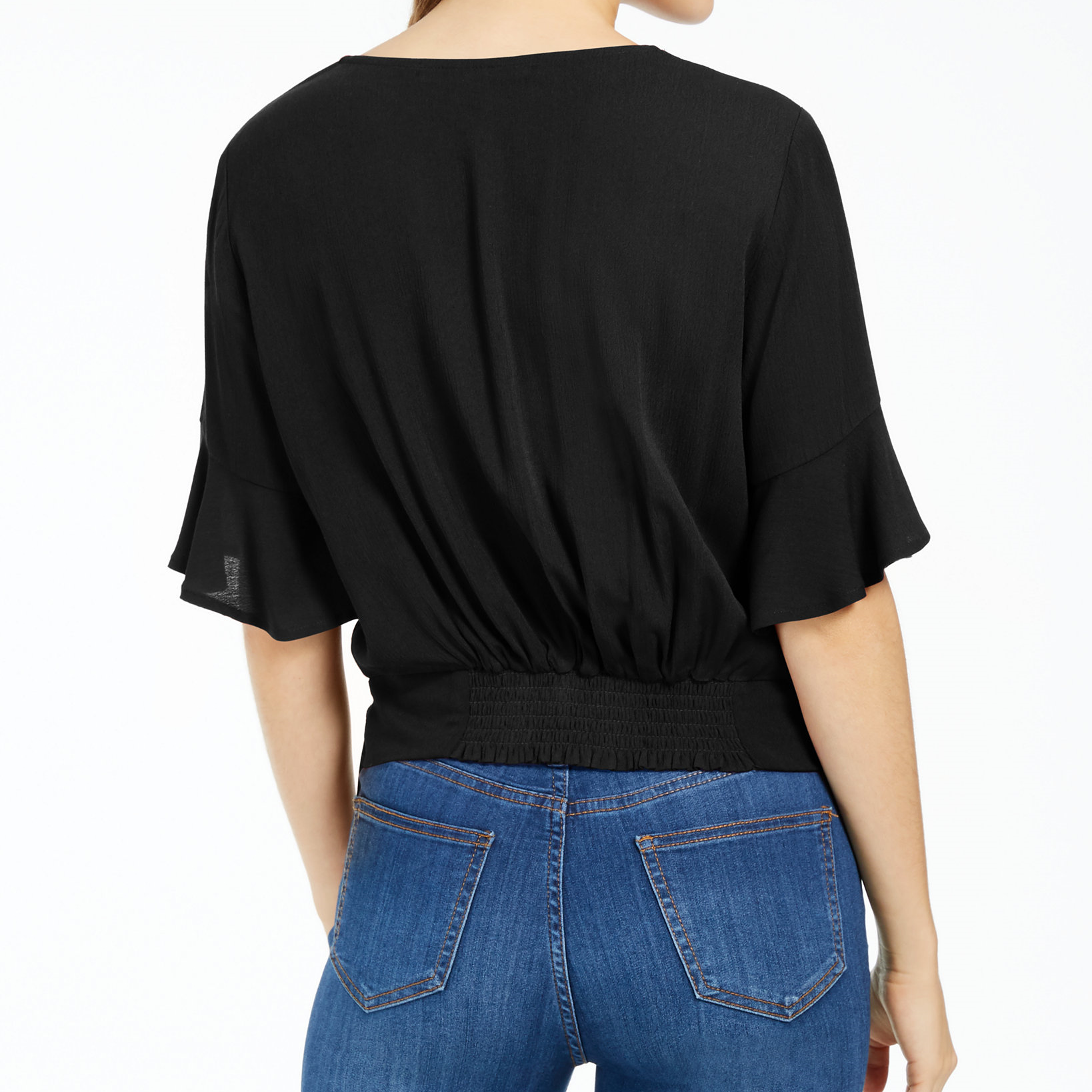 Gypsies & Moondust Women Faux Wrap Bell Sleeve Top