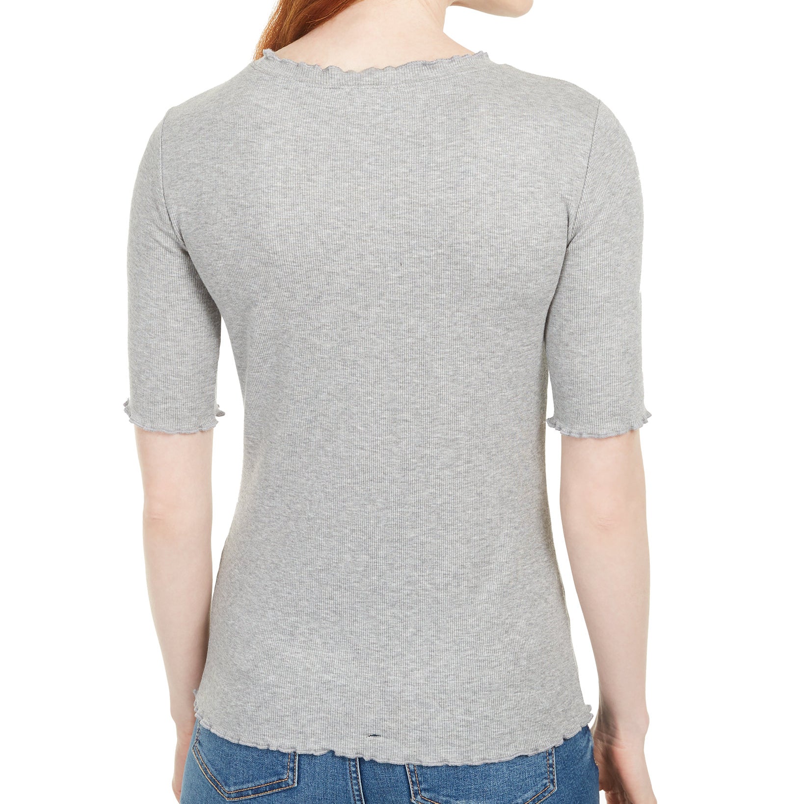 Maison Jules Women Crewneck Elbow Sleeve Top