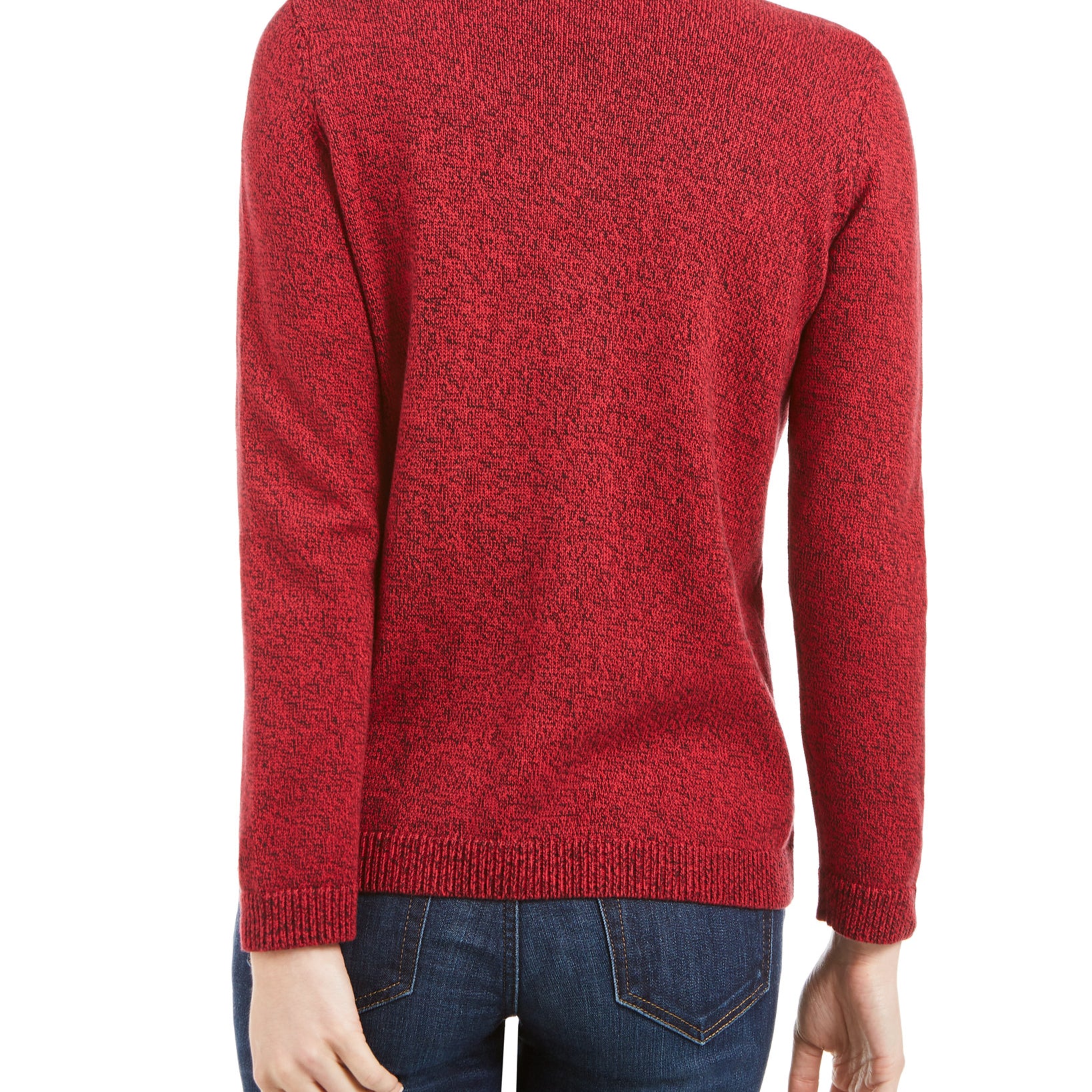 Karen Scott Women Petite Hardware Trim Cotton Henley Sweater
