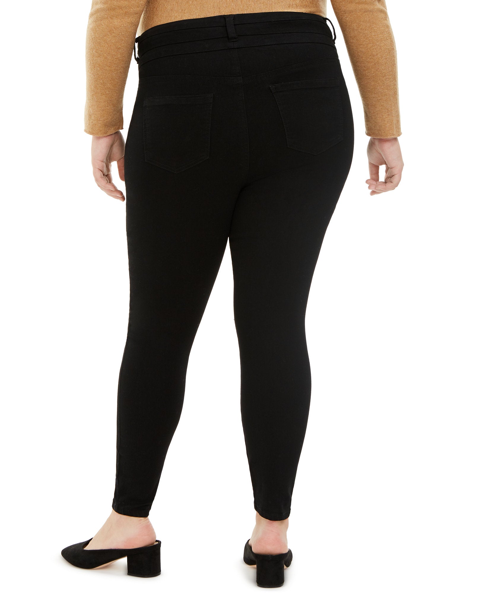 Celebrity Pink Women Plus Trendy Tripple Button Ripped Skinny Jean