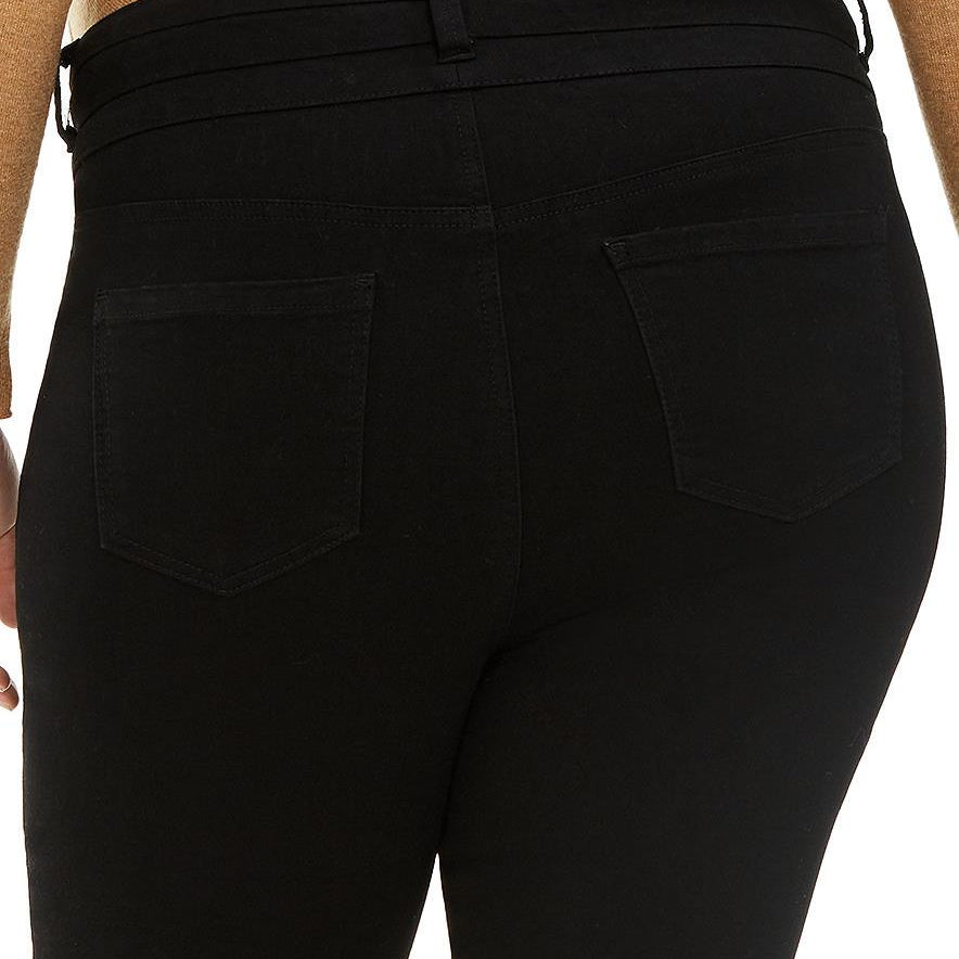 Celebrity Pink Women Plus Trendy Tripple Button Ripped Skinny Jean
