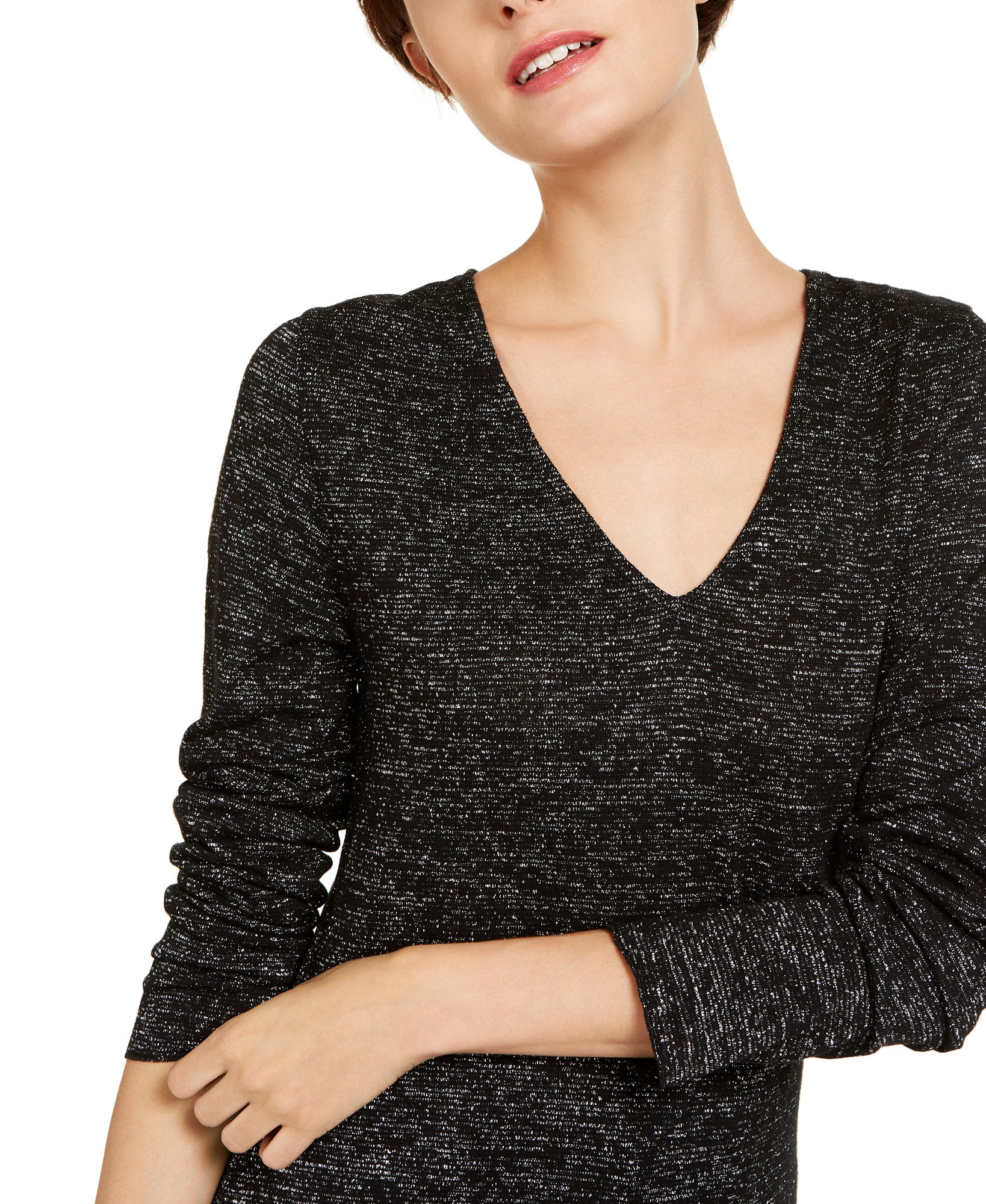 INC International Concepts Women Shiny Knit Top