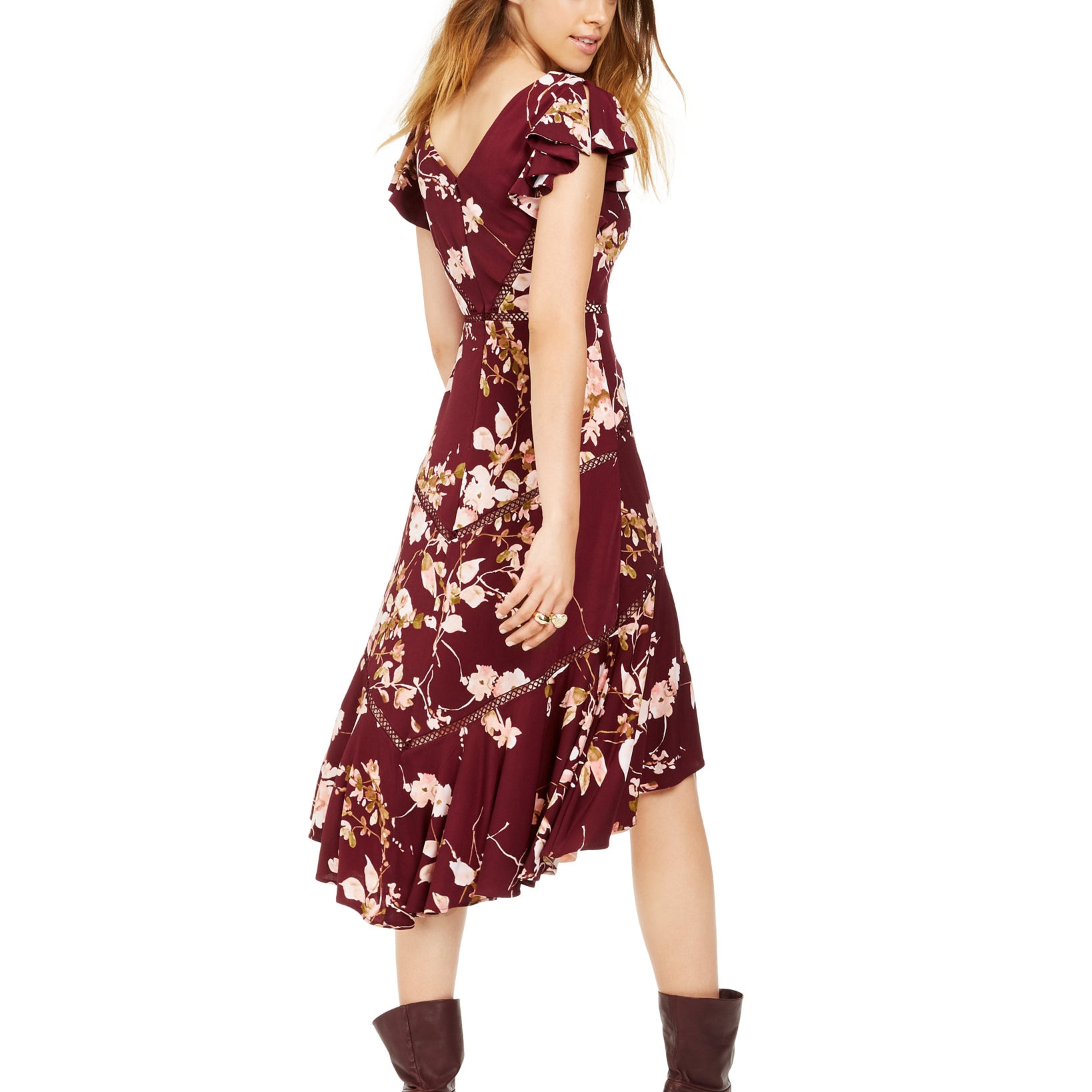 Taylor Women Crochet Trim Midi Dress