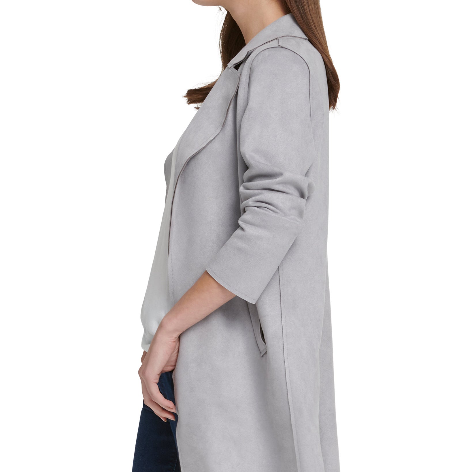 DKNY Women Faux Suede Topper Jacket