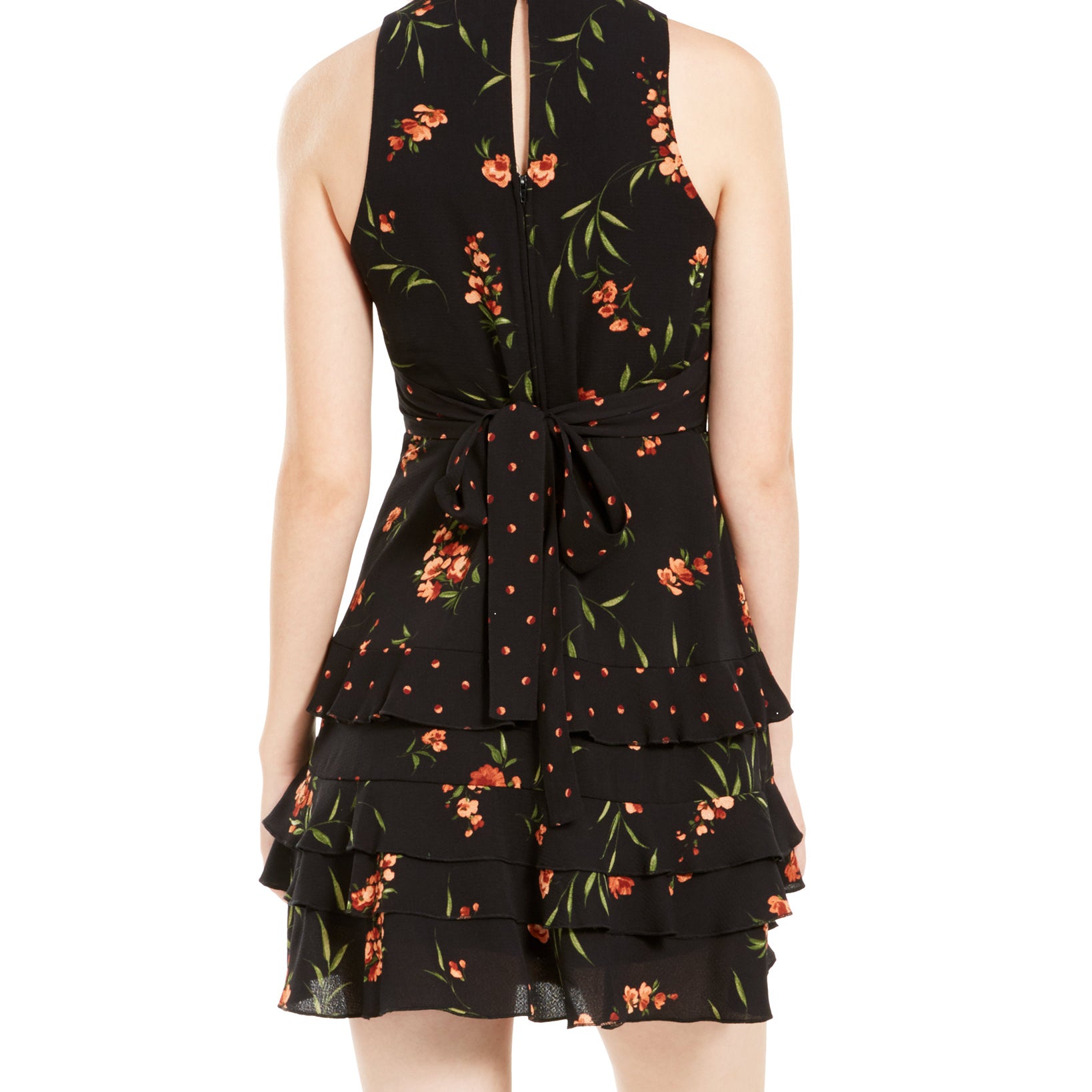 Teeze Me Women Mixed Print Ruffled Dress
