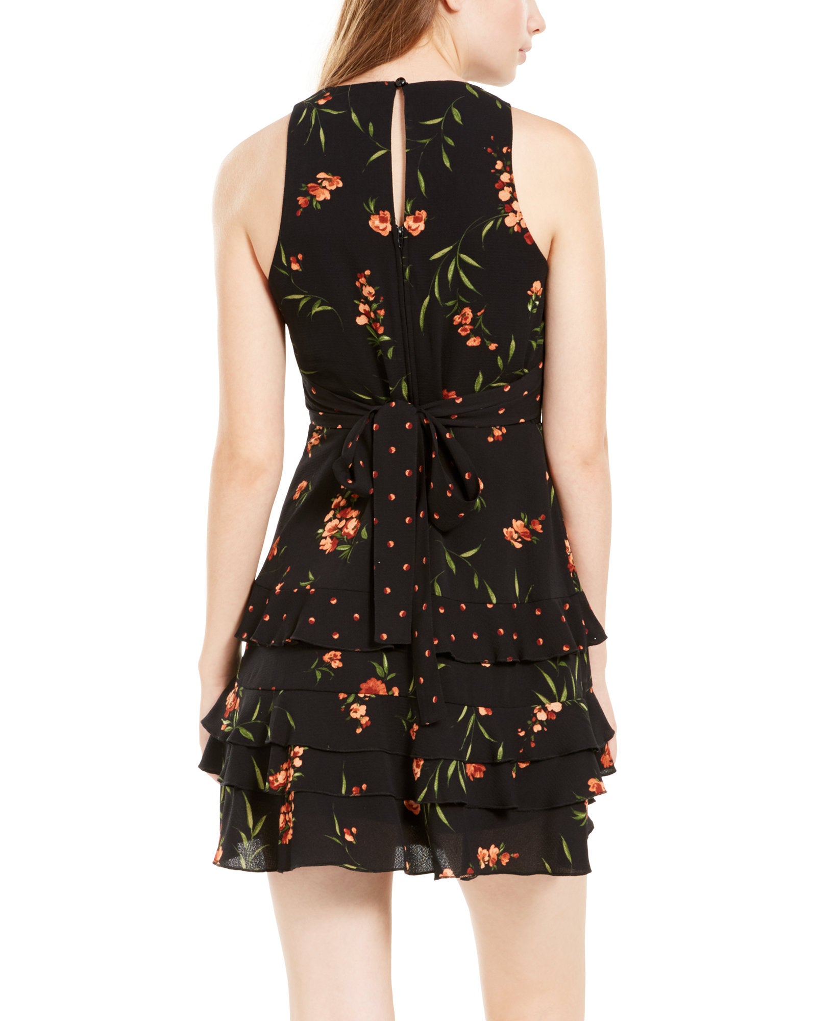 Teeze Me Women Mixed Print Ruffled Dress