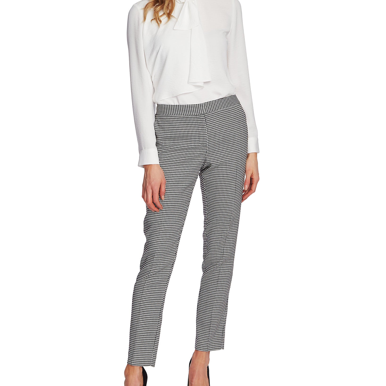 Vince Camuto Women Petite Houndstooth Ankle Pants