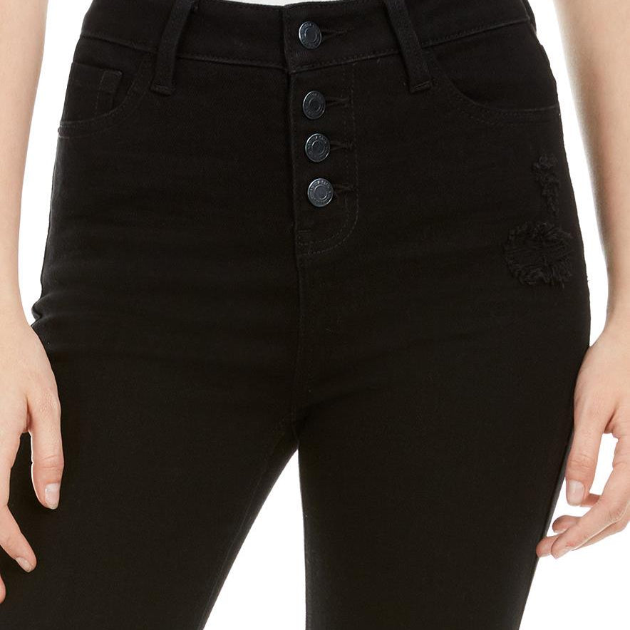 Vanilla Star Juniors Ripped Button Fly Jeans